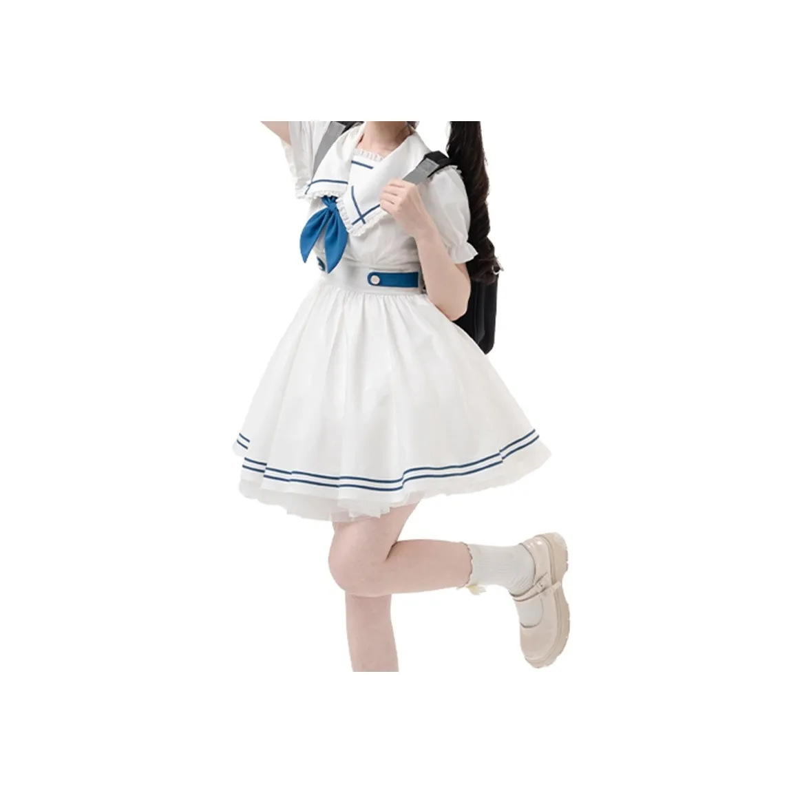 LALAJK Short Sleeved Dress Women's White