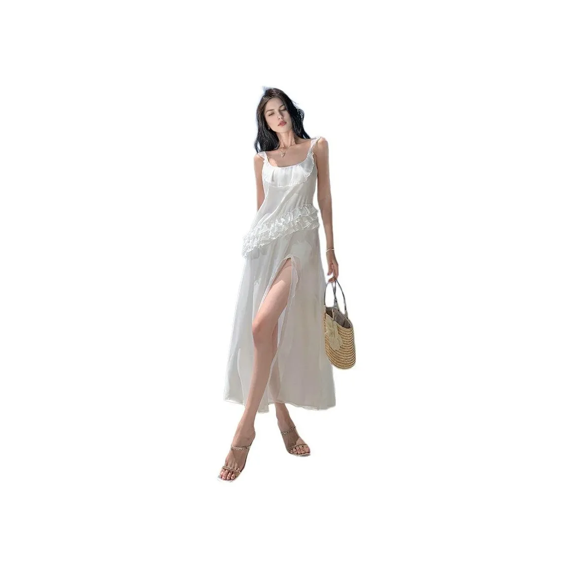 XIAOJUCHUANLI Sleeveless Dress Women's White
