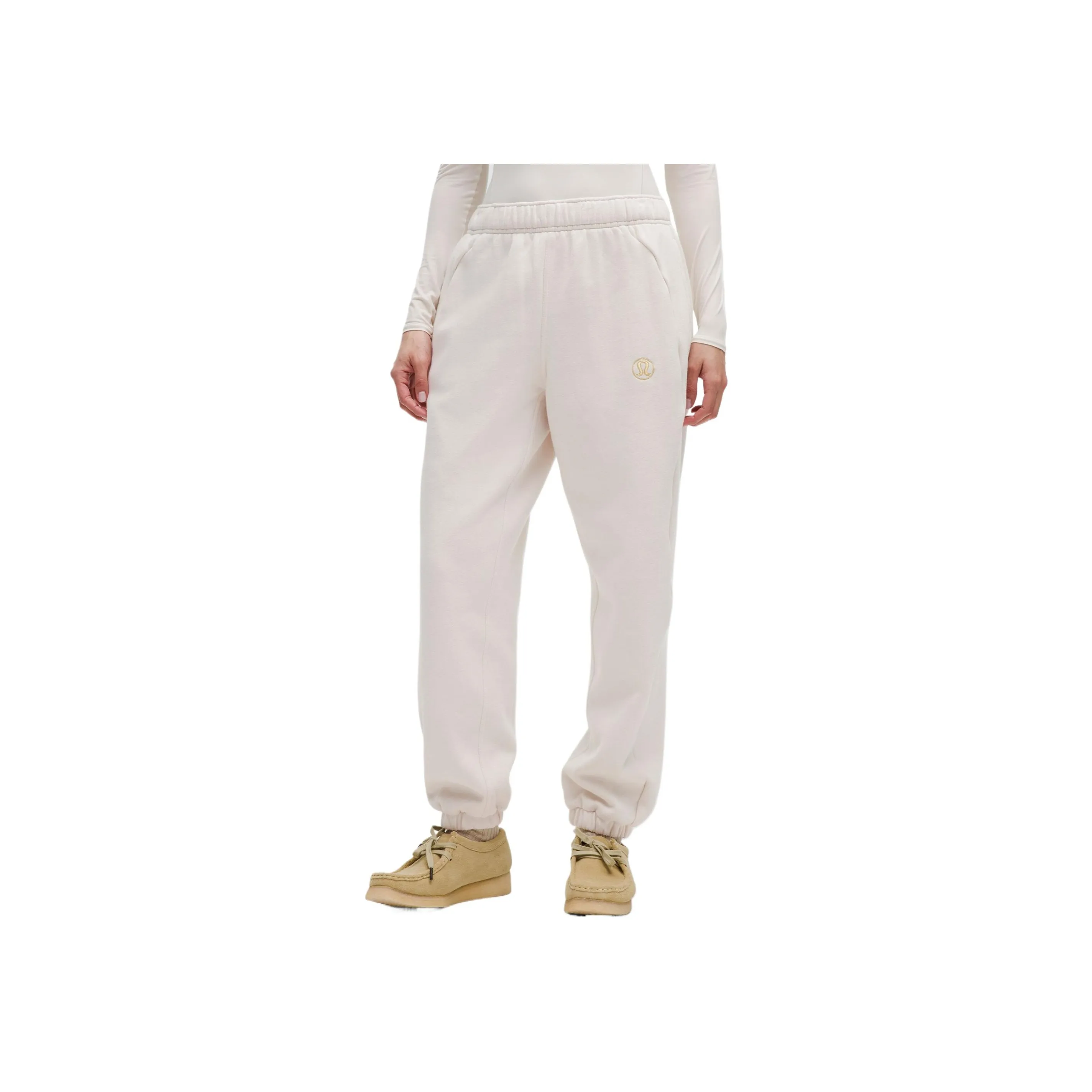 Lululemon Scuba Series Knitted Sports Pants Women's Light Ivory White