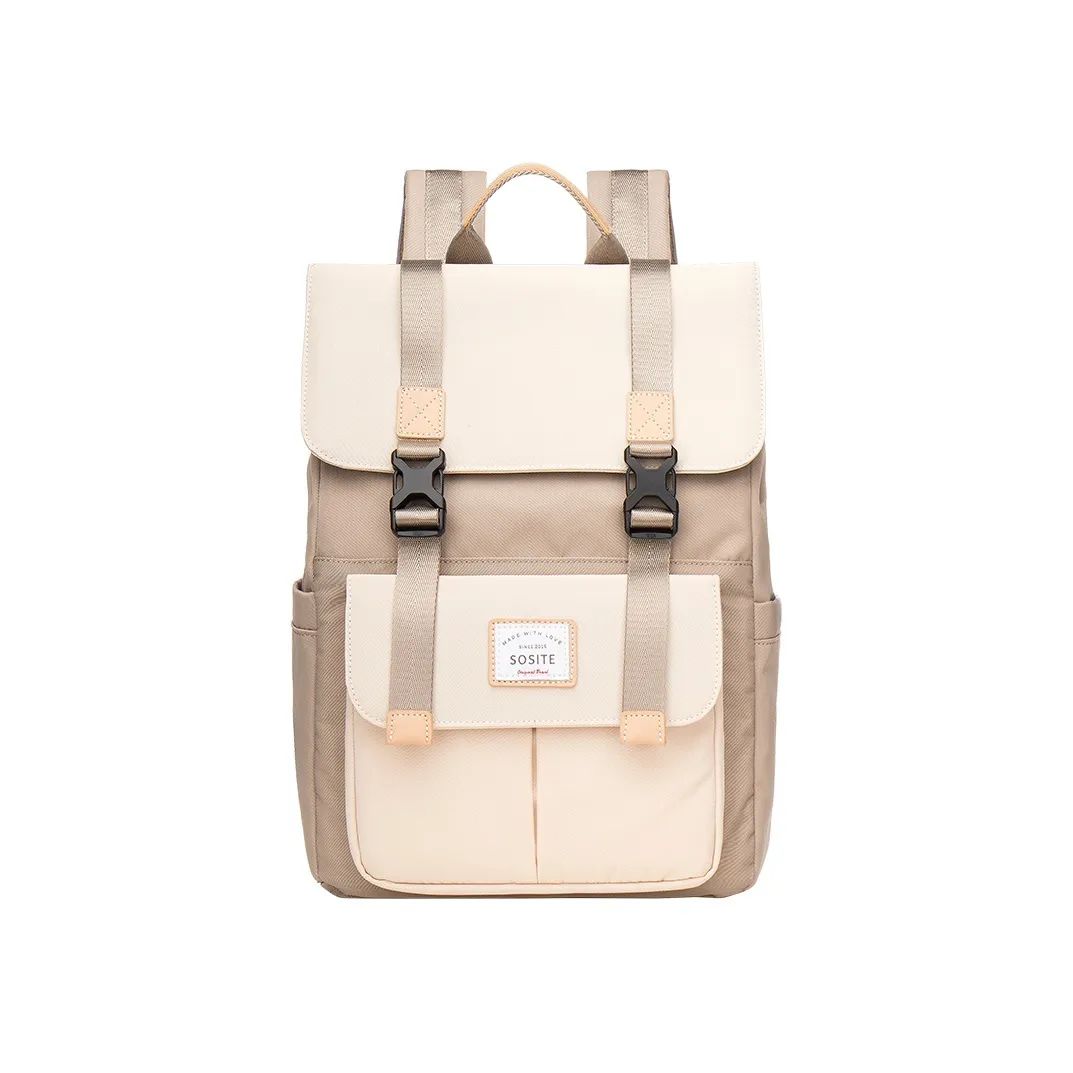 SOSITE Nylon Backpack Women's Latte Apricot, Red Beans Almond, Blackberry Mango