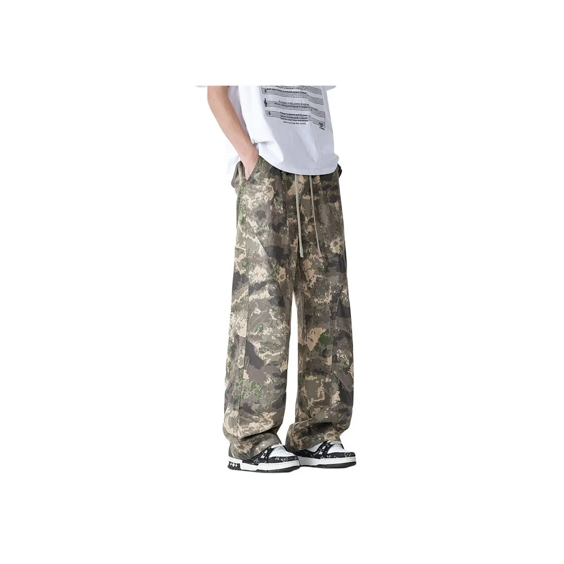 Menglaini Jeans Unisex Camouflage Lyocell Cool Touch