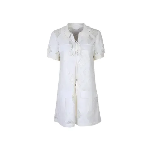 JORYAweekend Beige Женские Короткие Платья с Рукавами
