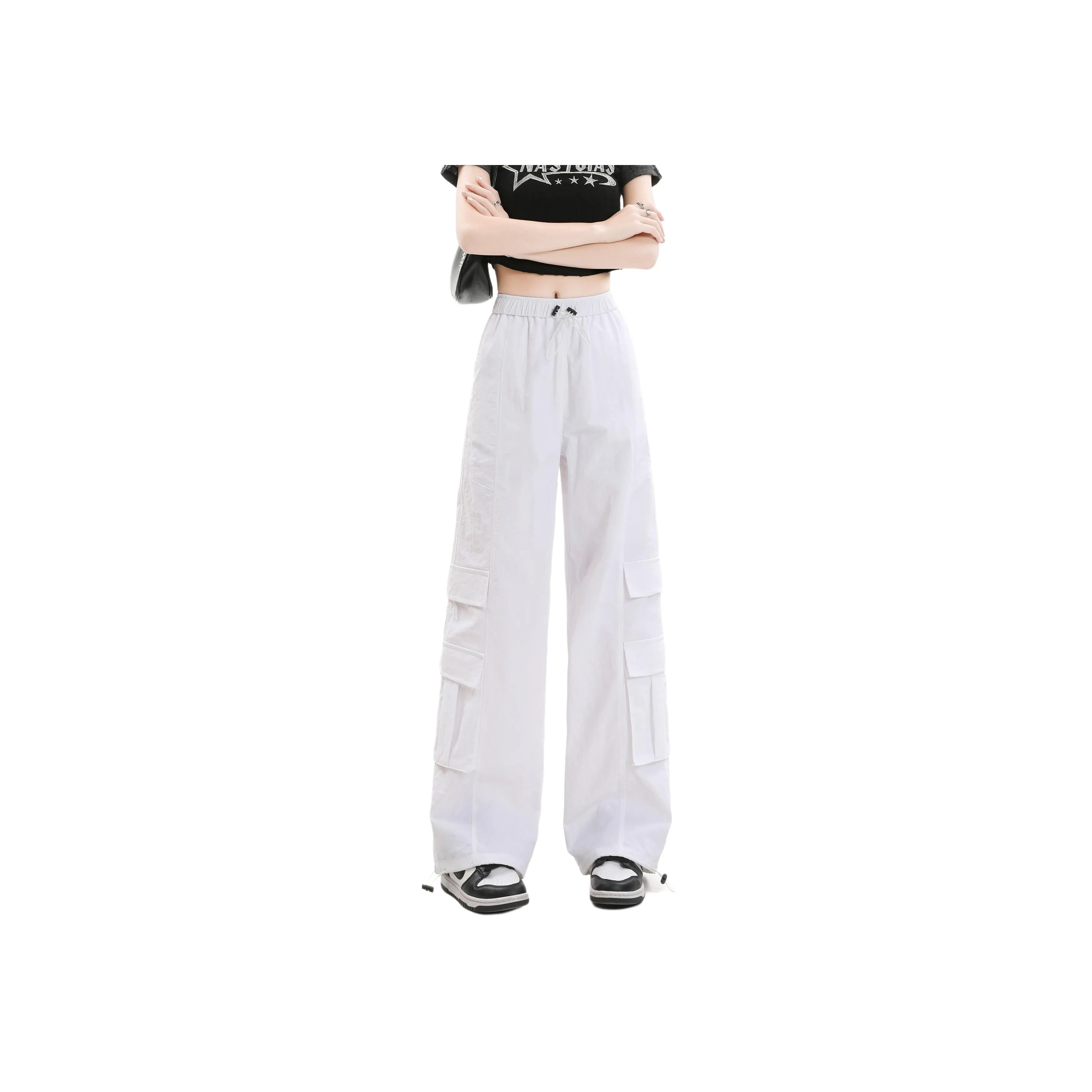 Menglaini Casual Pants Unisex White