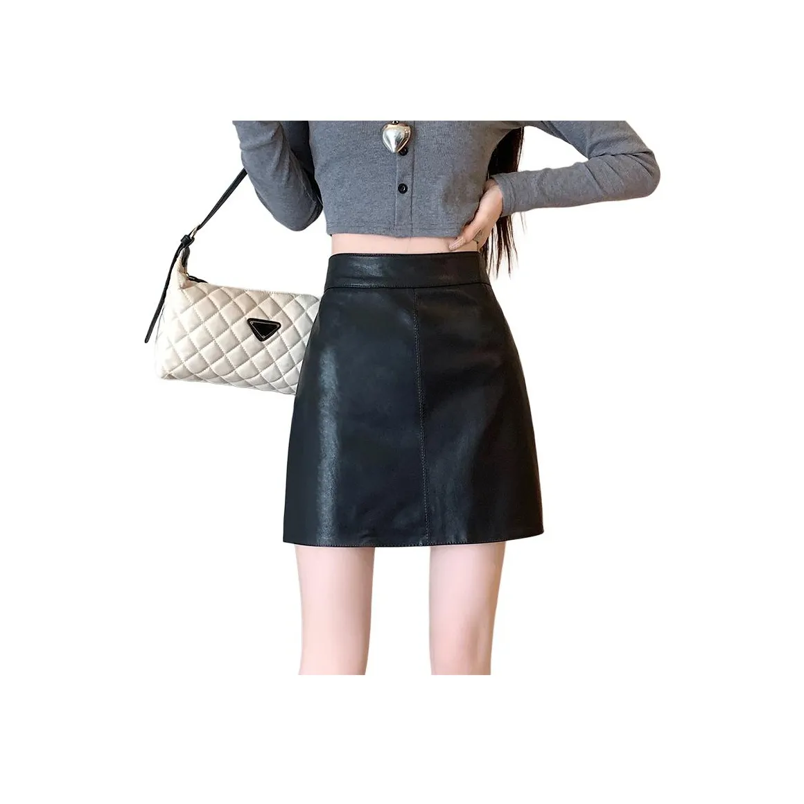 YINLEI Кожаные короткие юбки женские