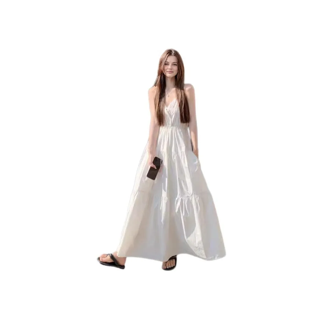 Mu Qingqing Slip Dress Women's White