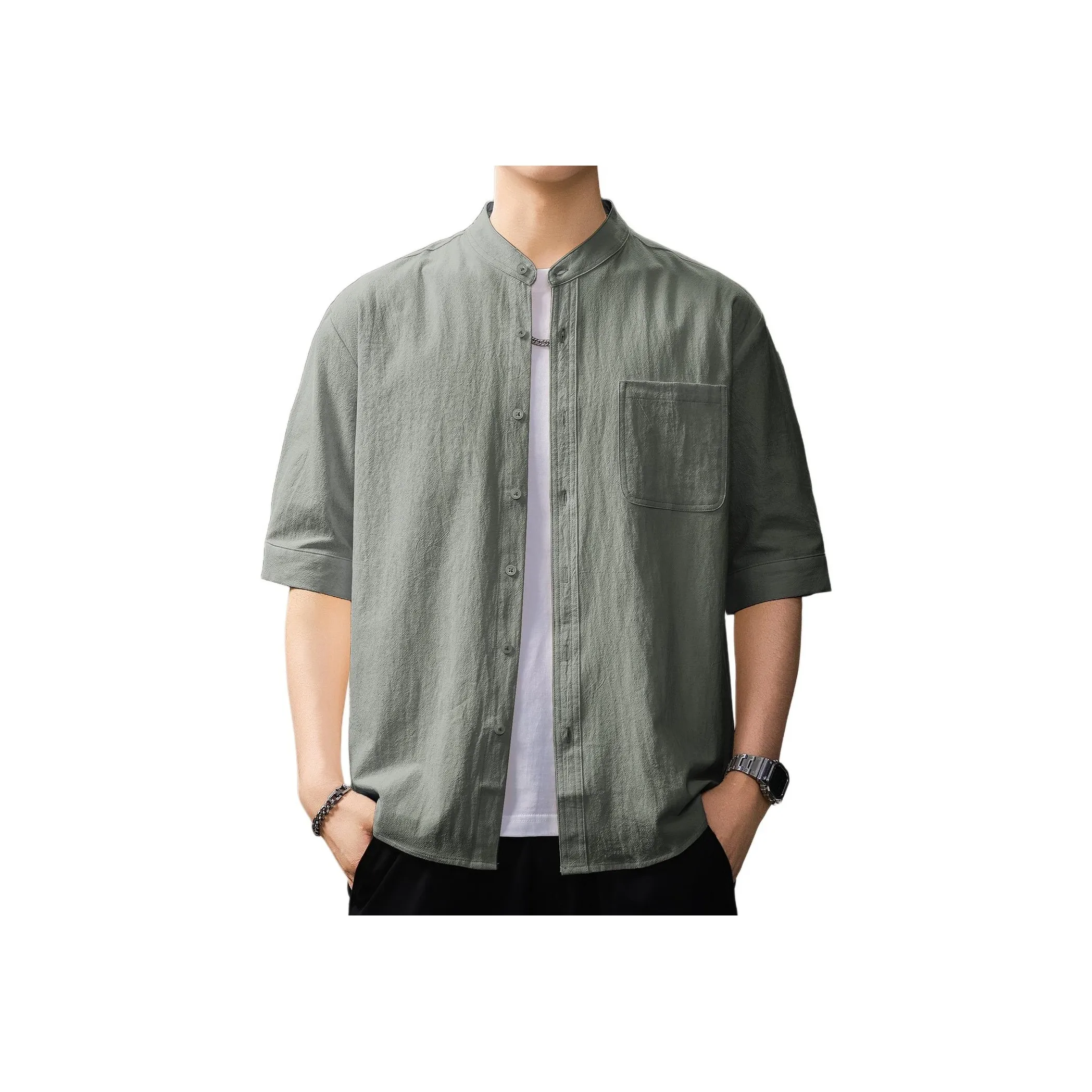 GUISE Лето Рубашка Свободный крой Унисекс