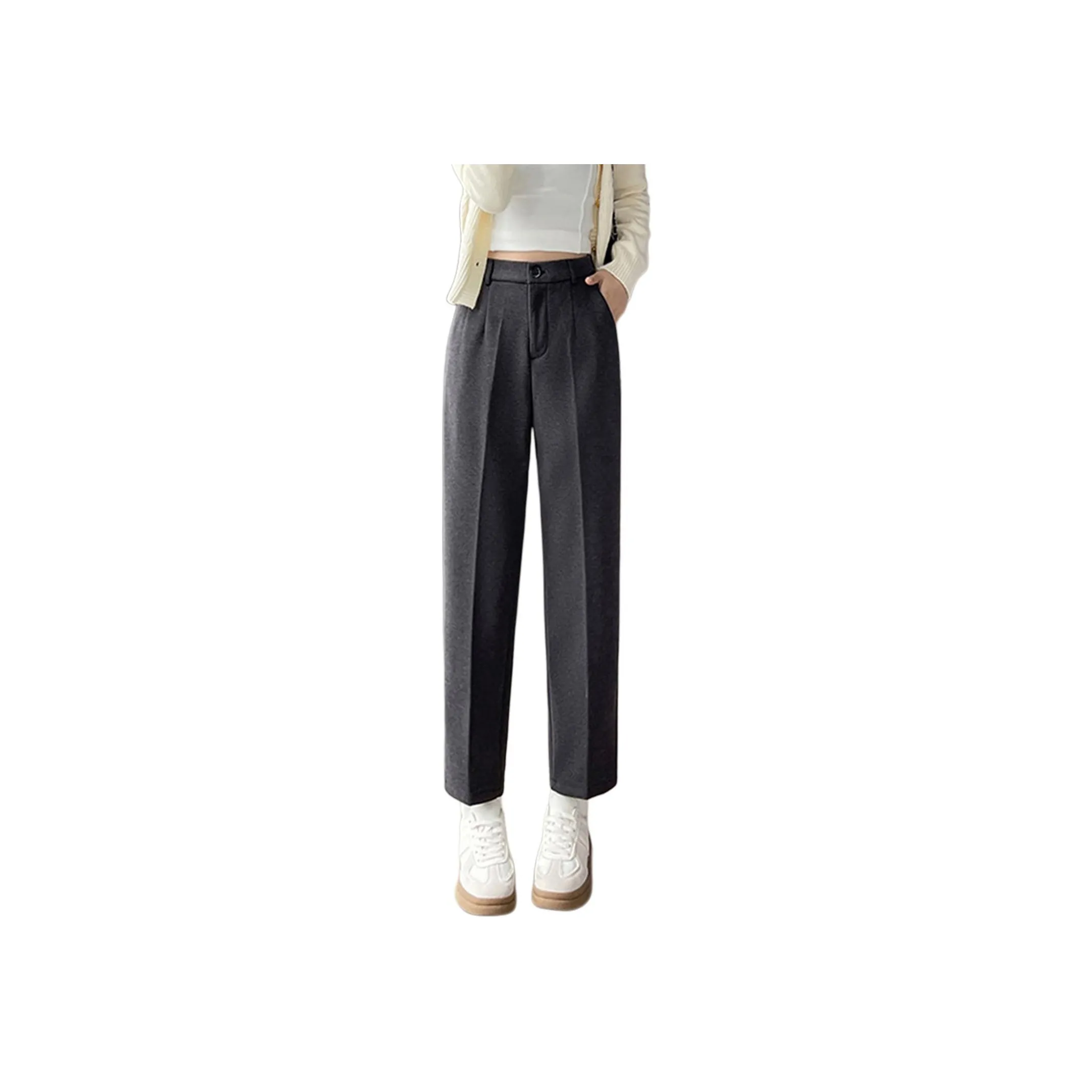 Wbwq Suit Trousers Women's Gray Fleece Lined