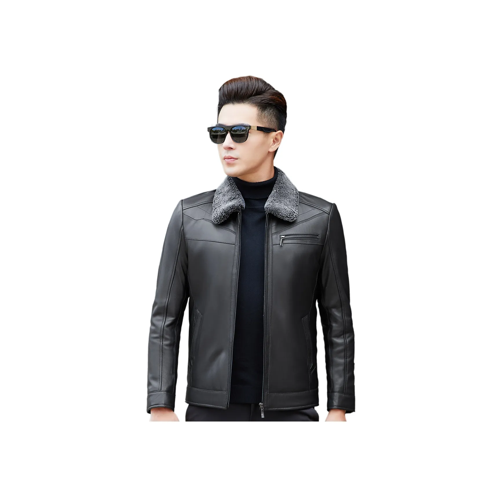 KAISER Leather Jacket Men's Black