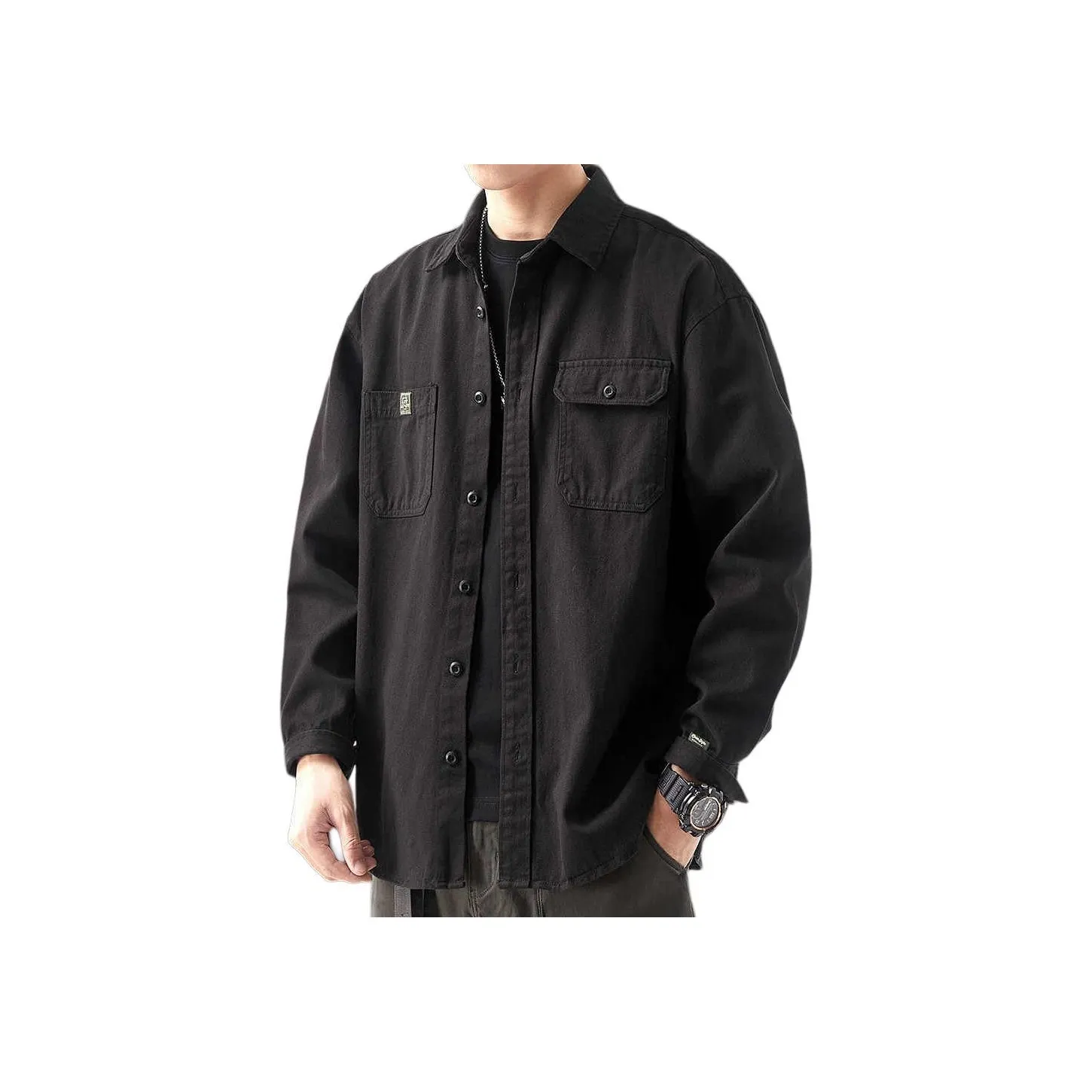 GUISE Весенний Осенний Рубашка THREE-dimensional Cropping Мужская