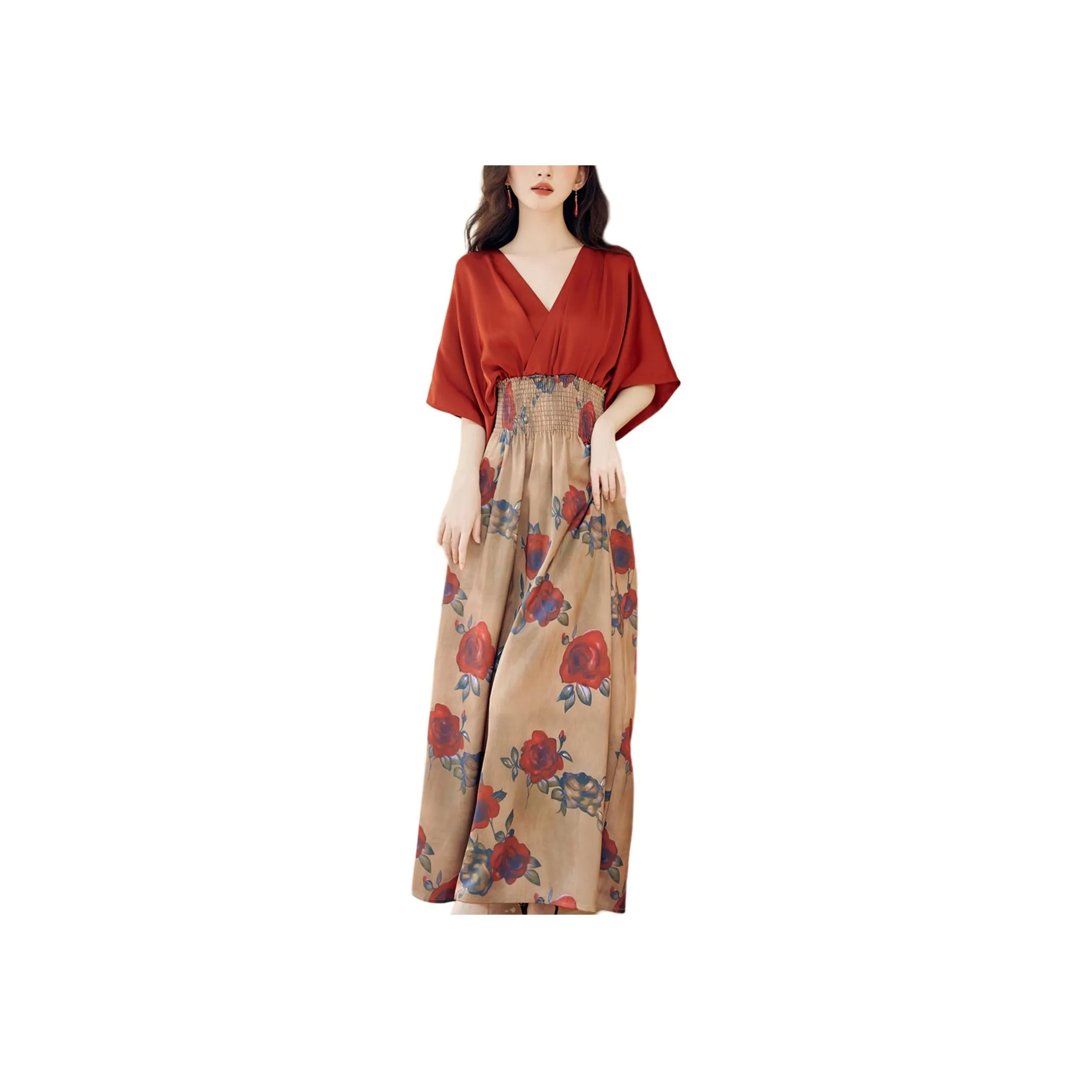Wbwq Short Sleeved Dress Women's Multicolor