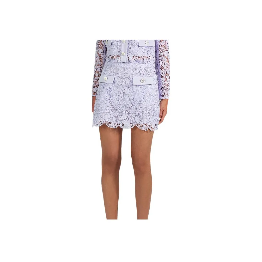 Self portrait SS23 Casual Short Skirts Women's Purple