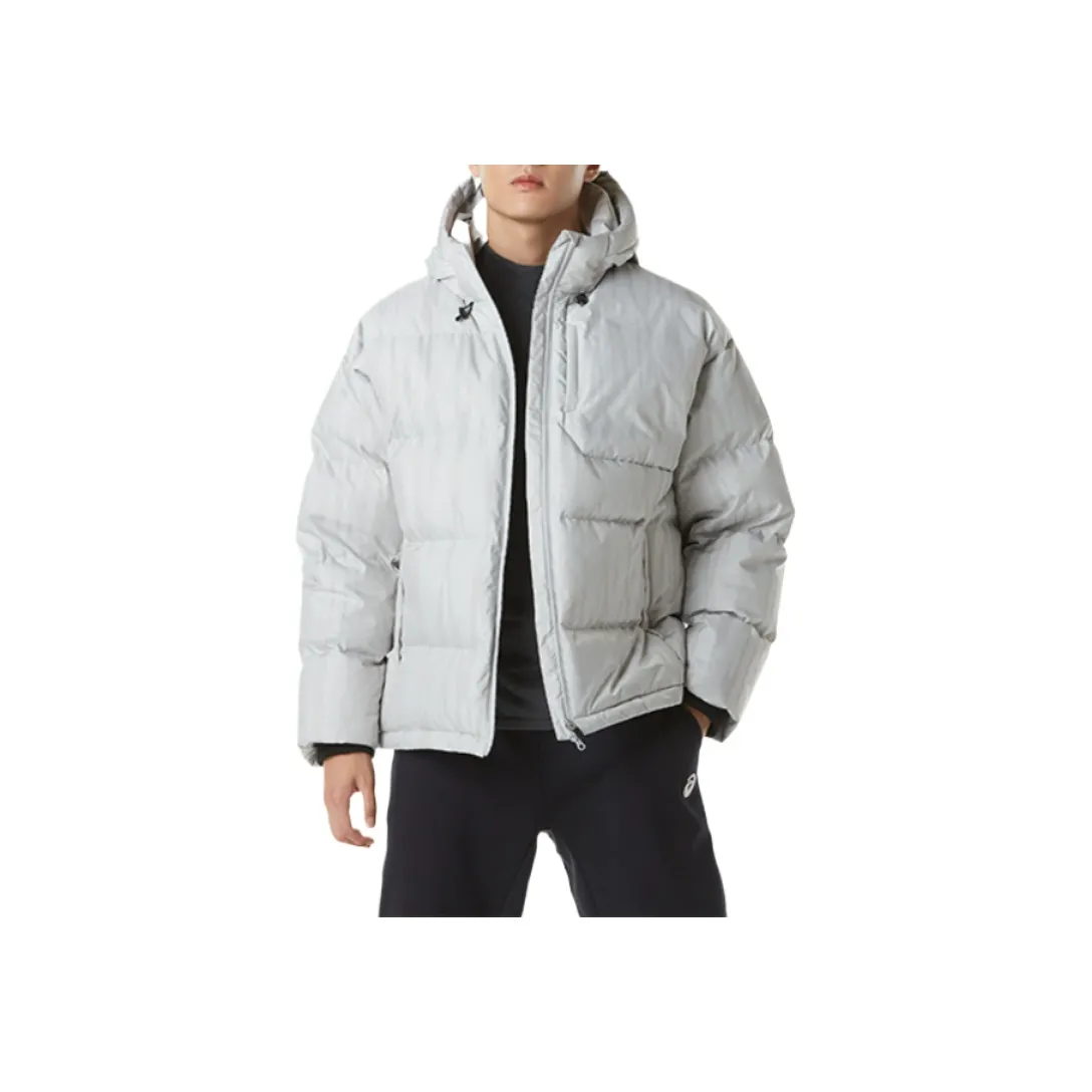 Asics Пуховик Мужской Серебристо-Серый