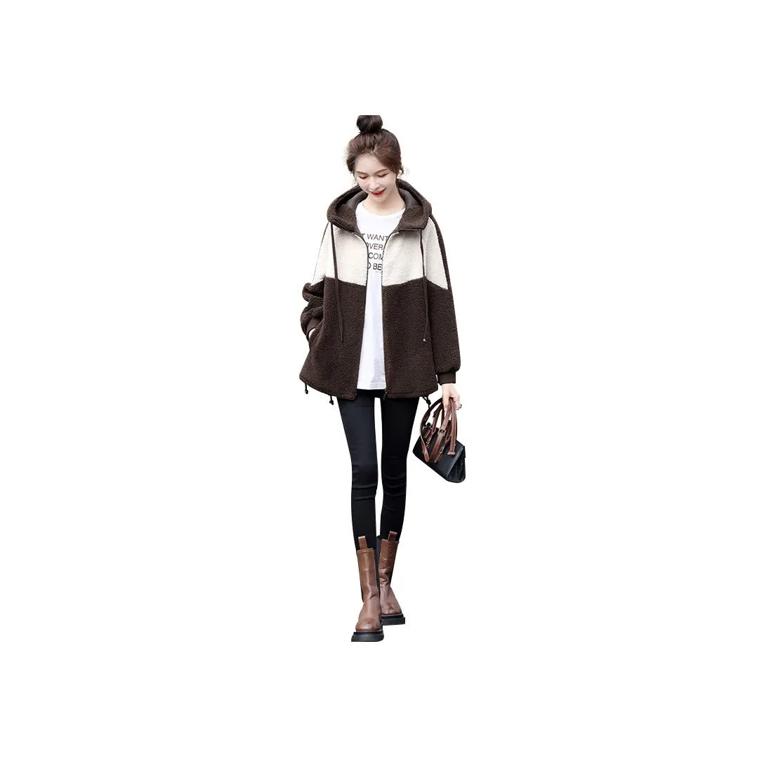 Cypress House Вельвет Feel Пальто Женское Темно-Кофейный и Бежевый