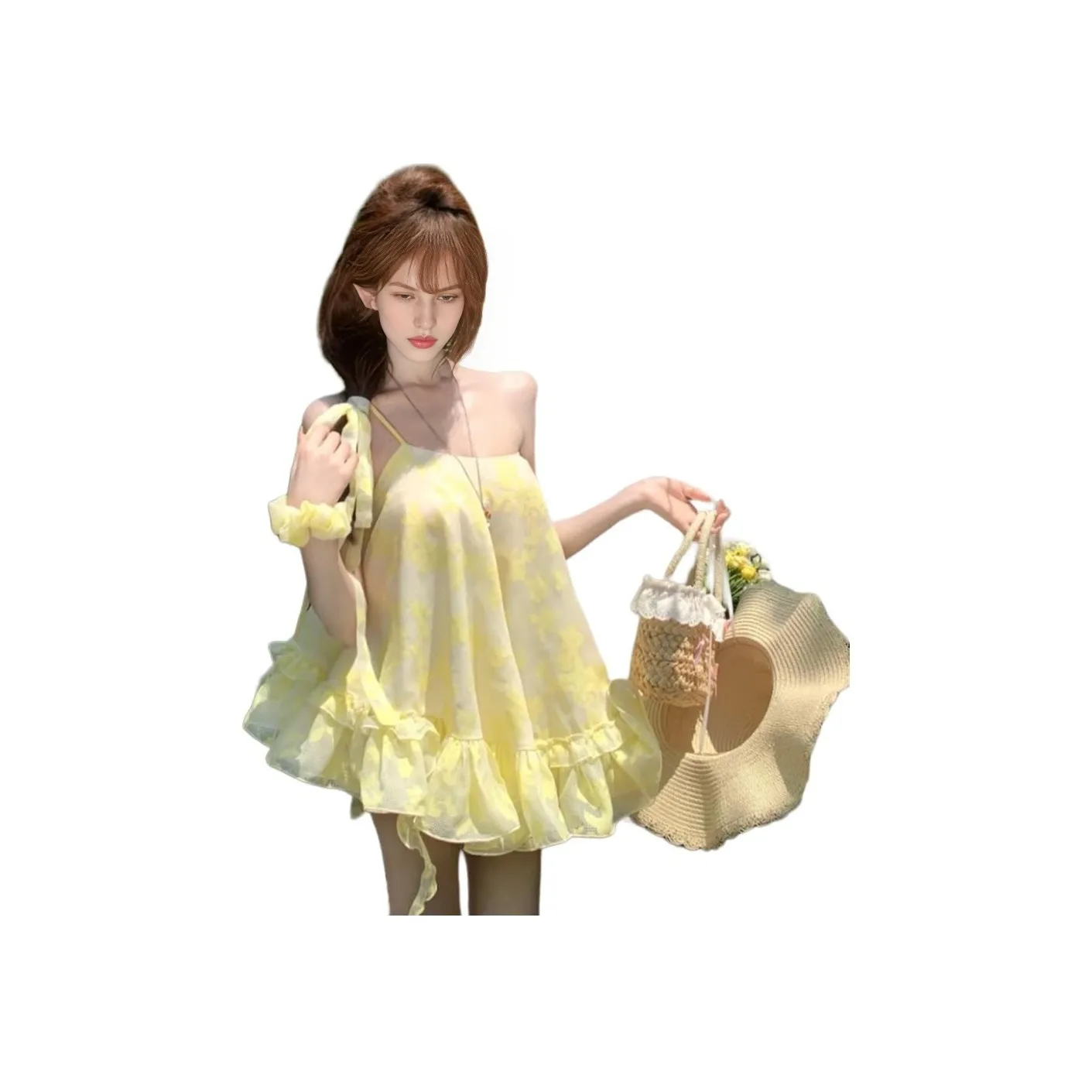 ZCDECO Желтые Женские Слиплатья