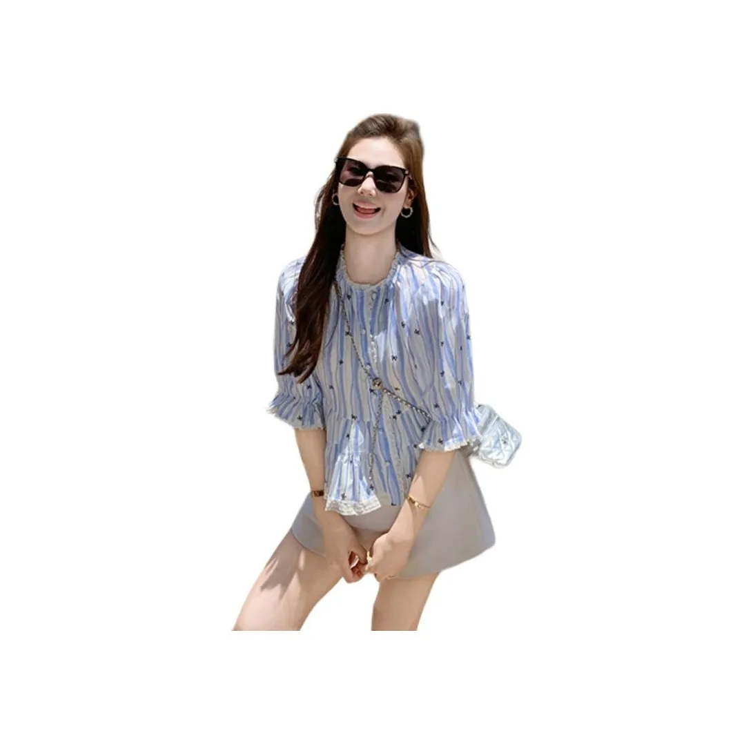 Fish rabbits Барная стойка Синий Женские Рубашки