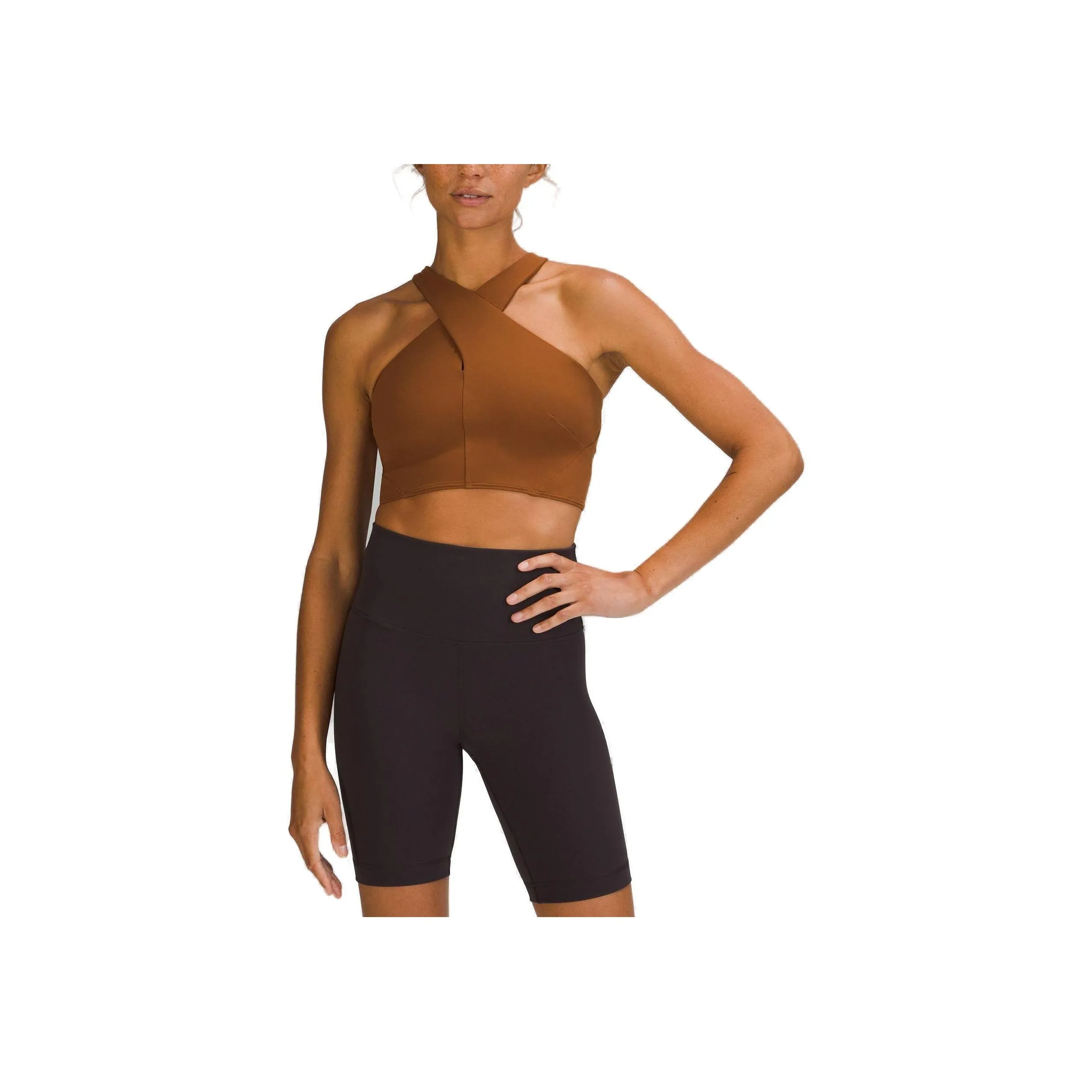 lululemon Wrap Передняя часть Спортивное белье Женское Медный Коричневый