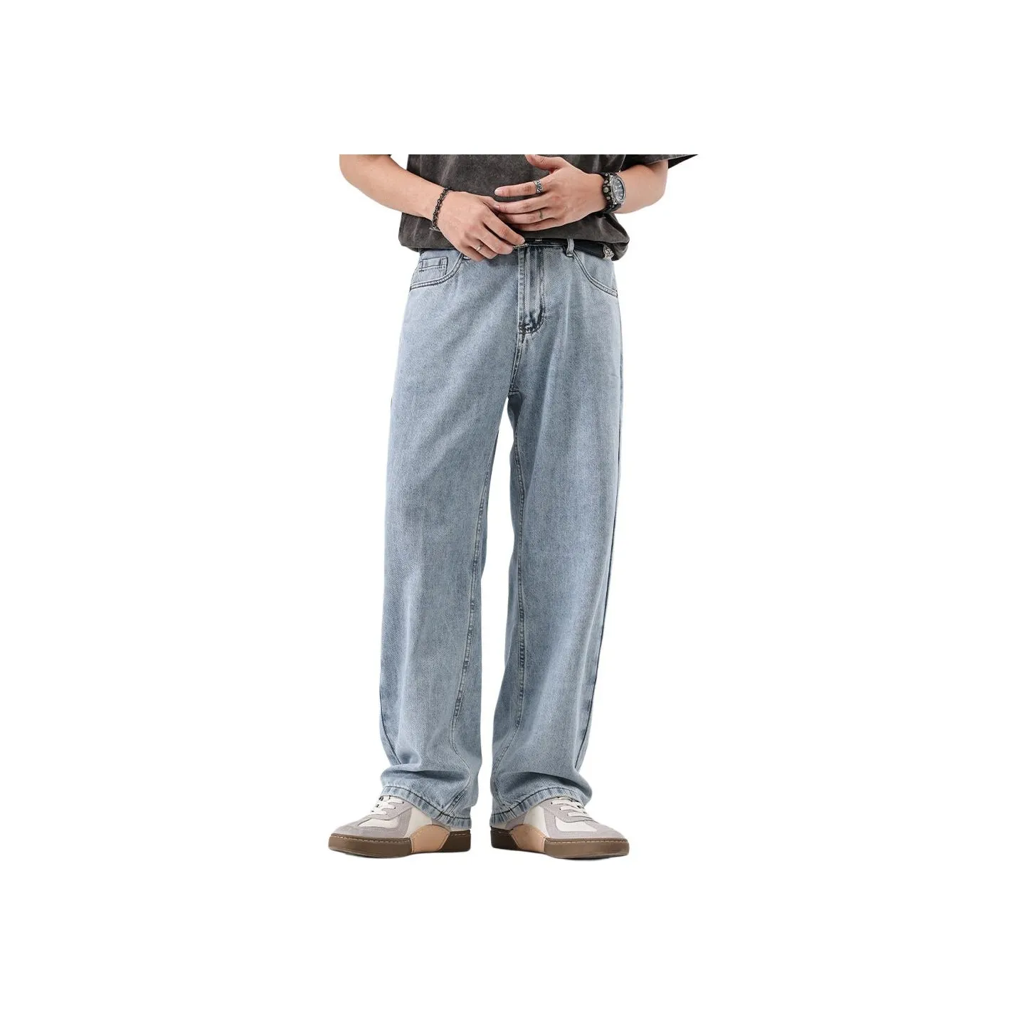 VALKOMM Джинсы Унисекс Отбеленный Синий