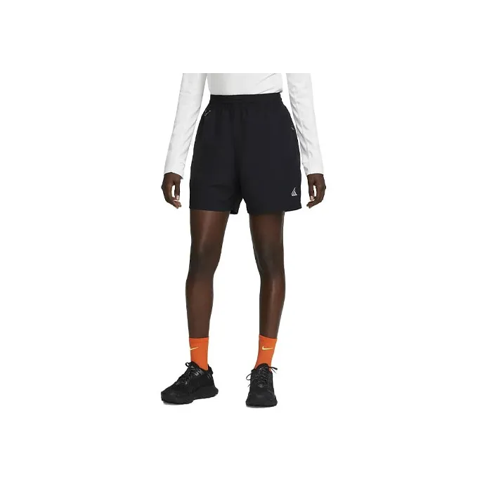 Nike ACG Women'ss Logo Embroidered Straight-Leg Shorts Black
