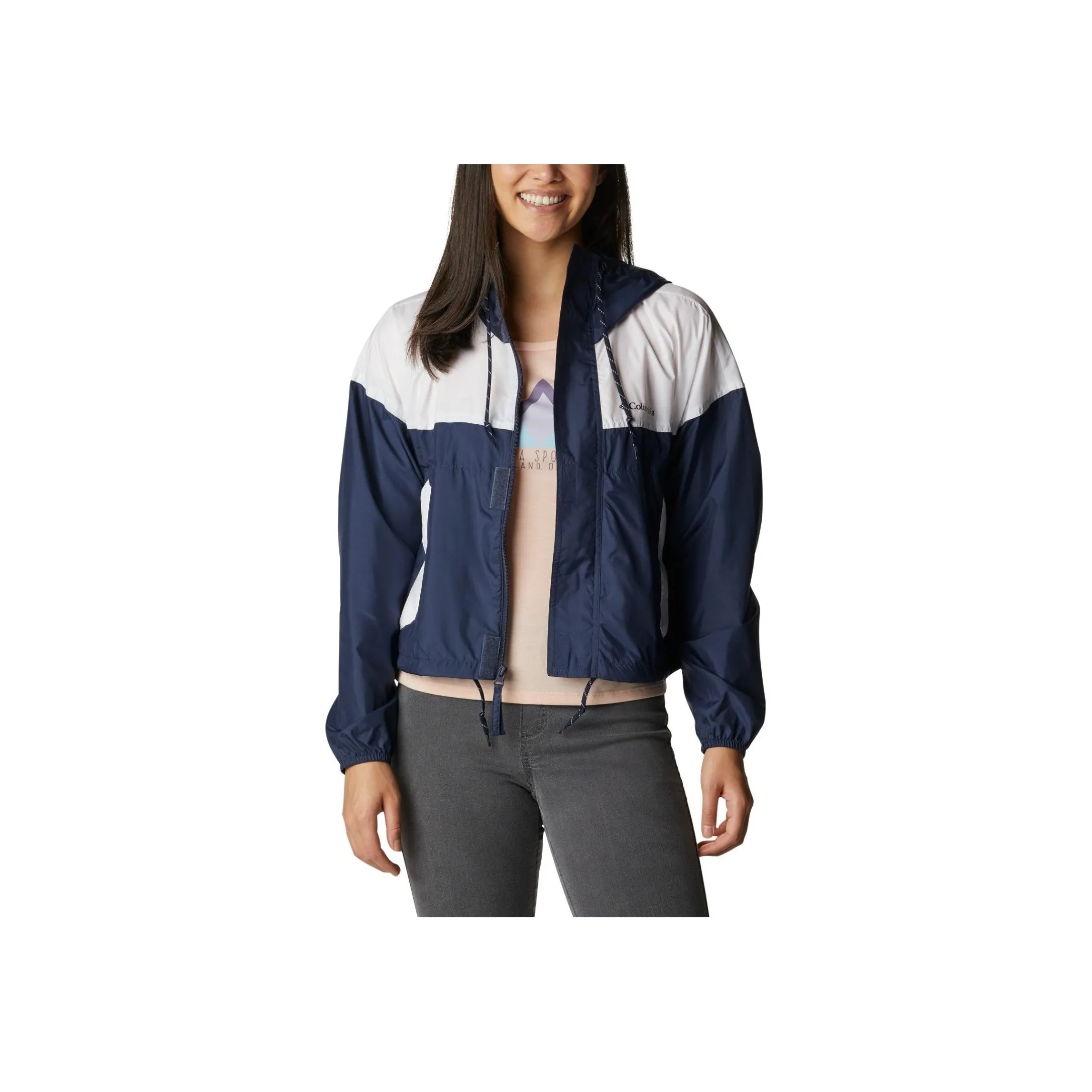 Columbia Windbreaker Jacket Women's Navy Blue Gray