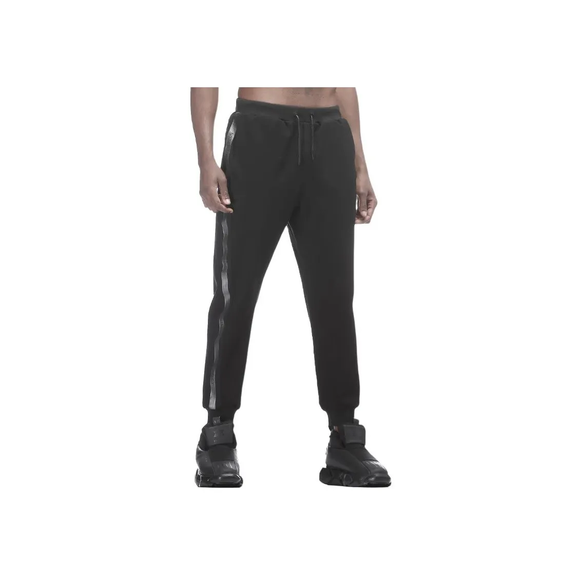 NORVINCY Elastic Cuff Micro Stretch Ball Knitted Sweatpants Unisex Black
