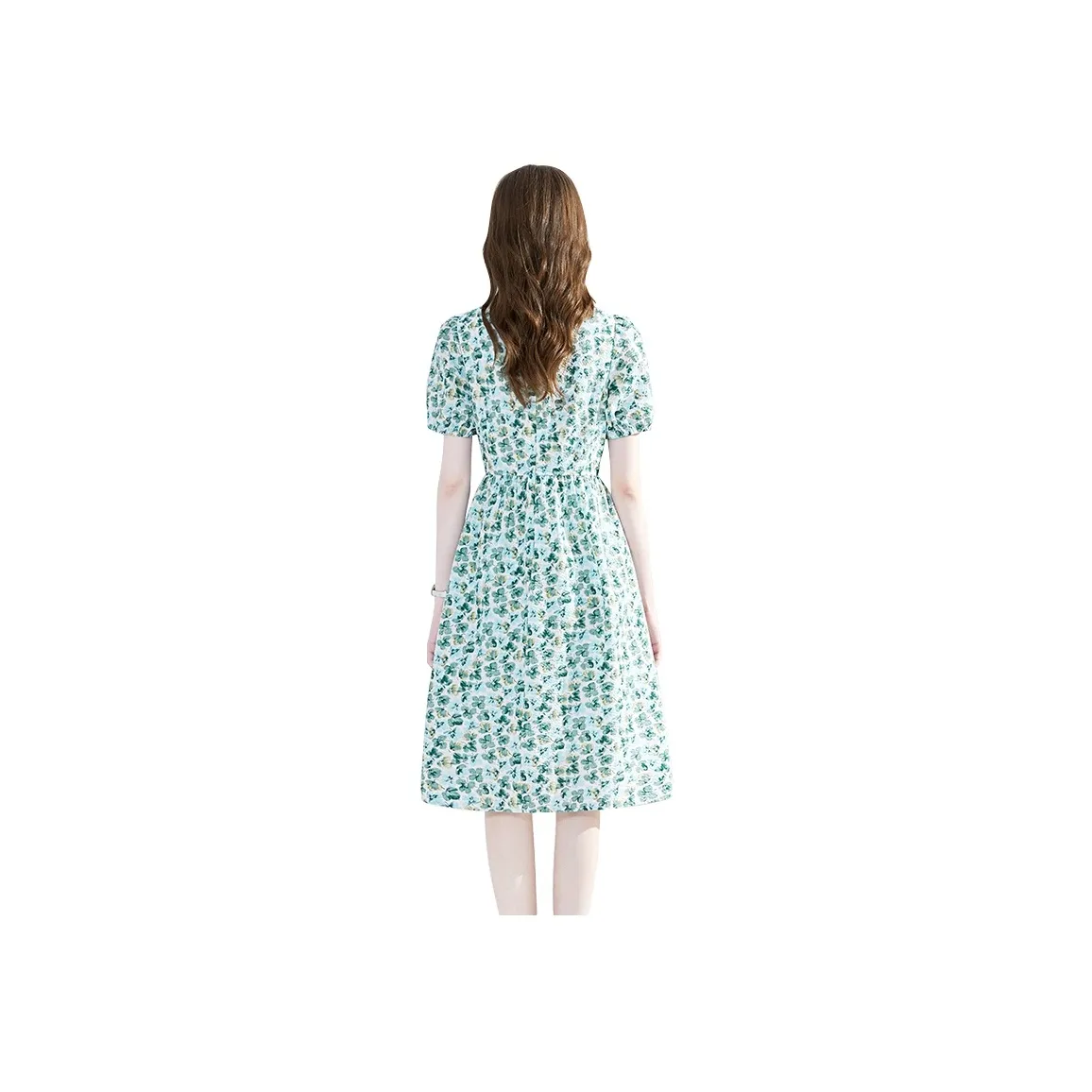 TOUCH Dress Women's White Base With Blue/Green Pattern