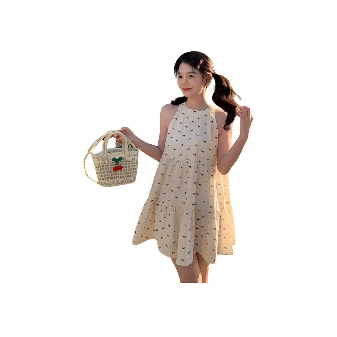 Tokyo Season Sleeveless Dress Women's Polka Dot Croissant