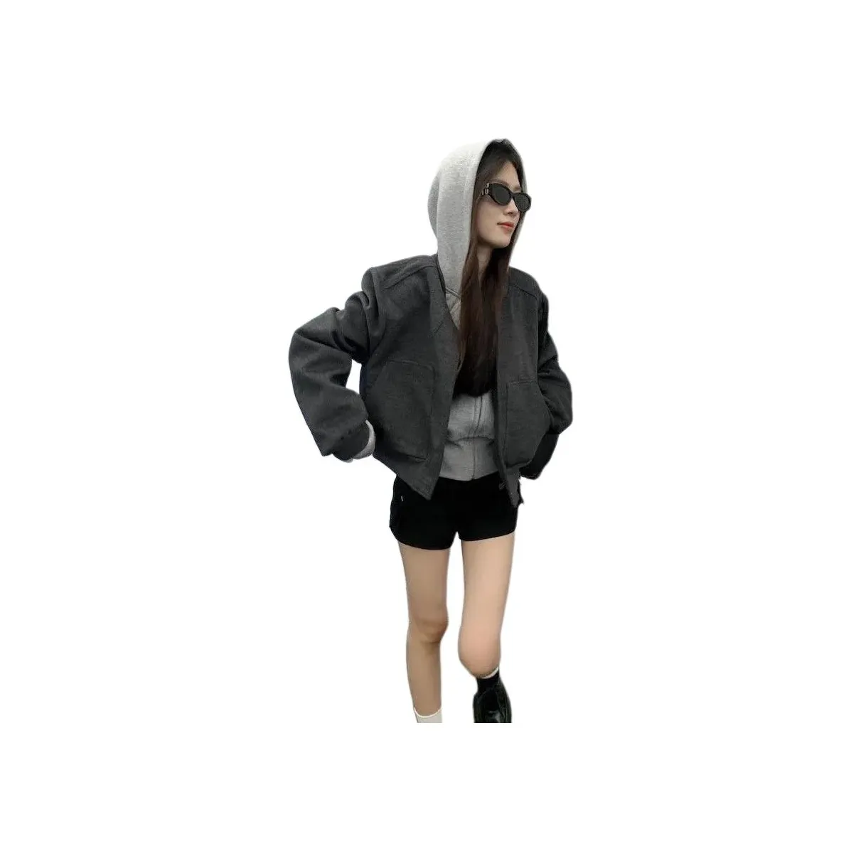 GOSO Темно-серая бейсбольная куртка женские куртки