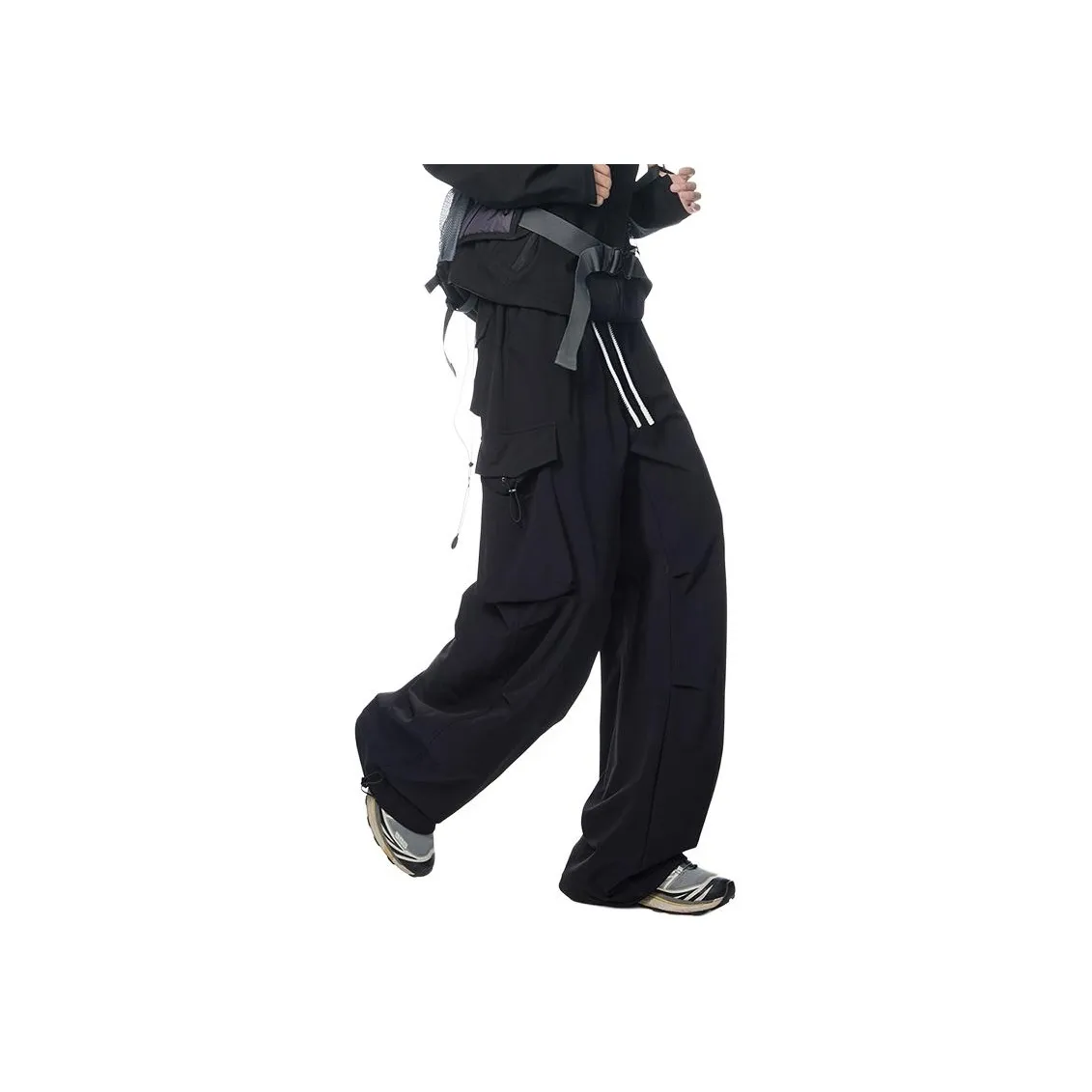 ALEXANDRO FRATELLI Удобный Драпированный Trendy Versatile MULTI Карман Брюки карго Унисекс Черный белый фиолетовый