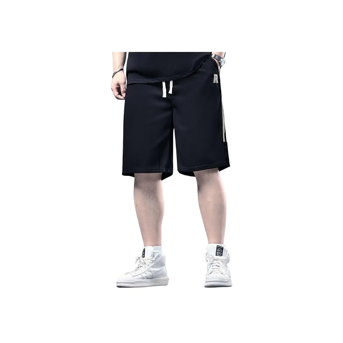 Trendy Customer Черные Штаны на колено Мужские Повседневные Шорты