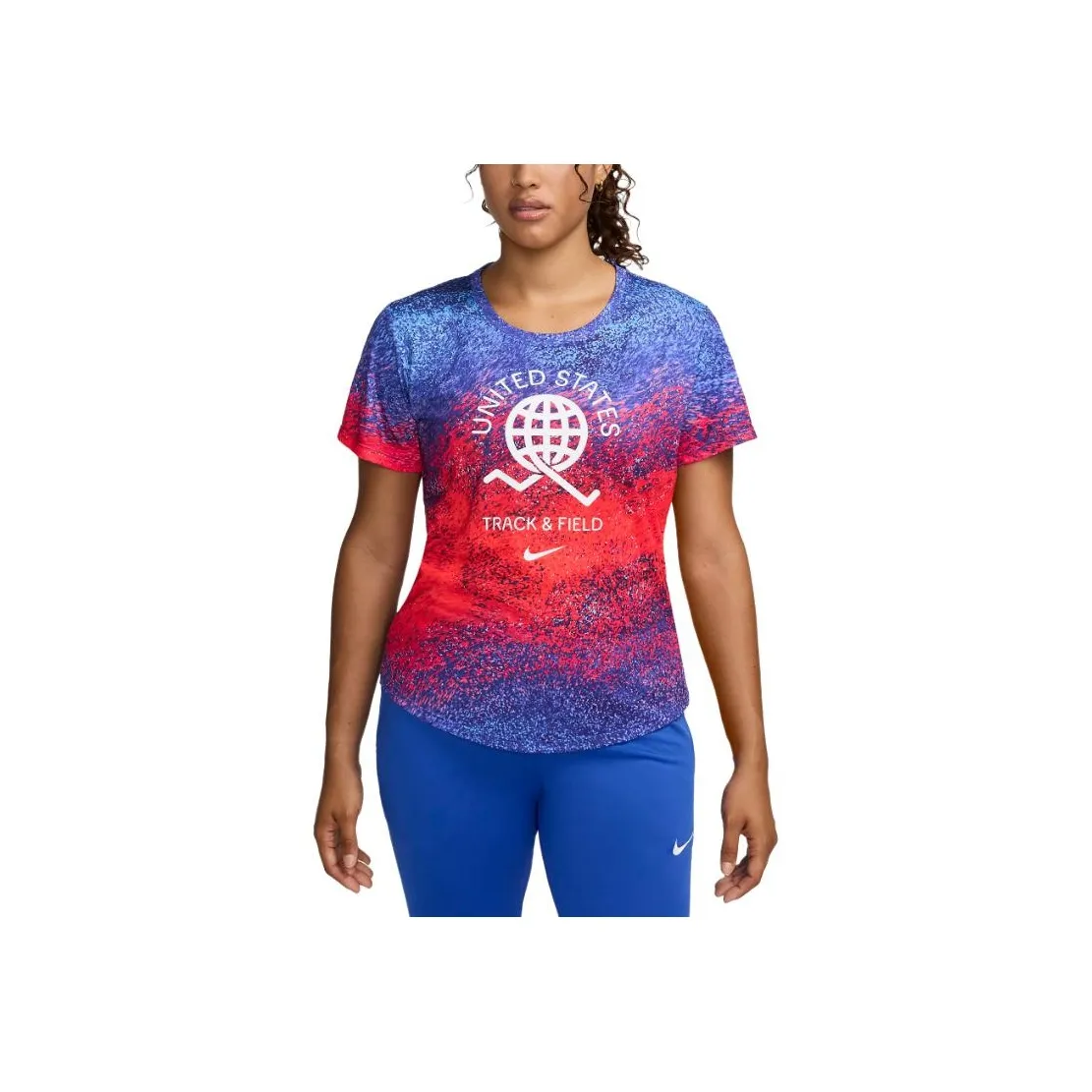 Nike Usa One Women's Nike Dri FIT Running Short Sleeve Top