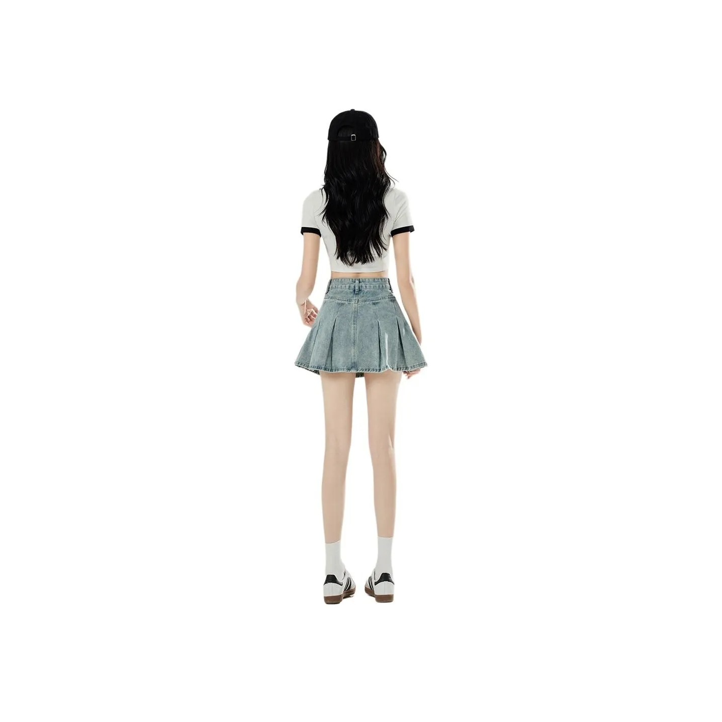 Rose Denim Short Skirts Women's Light Blue