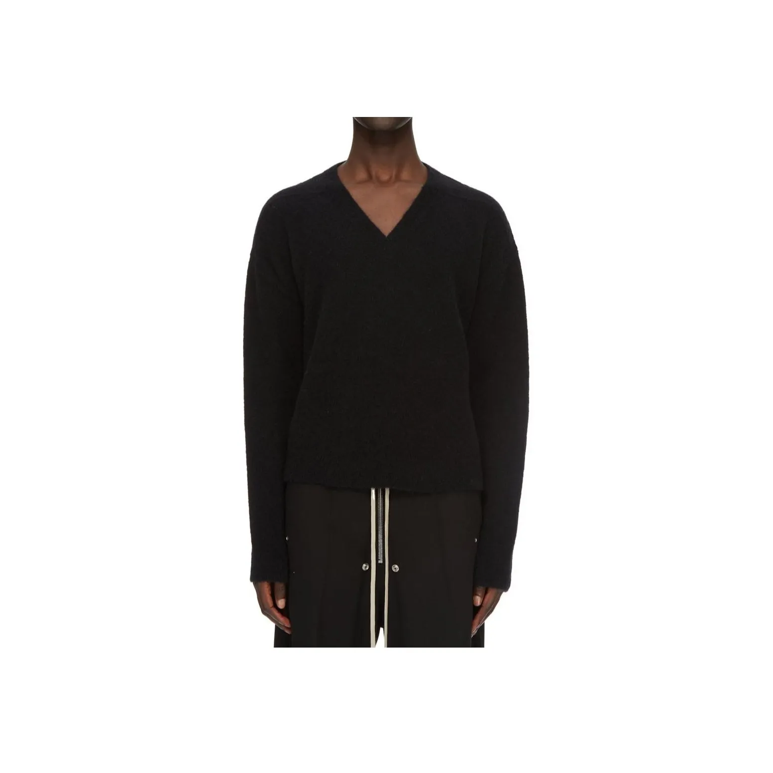 RICK OWENS V Neck Cropped Jumper