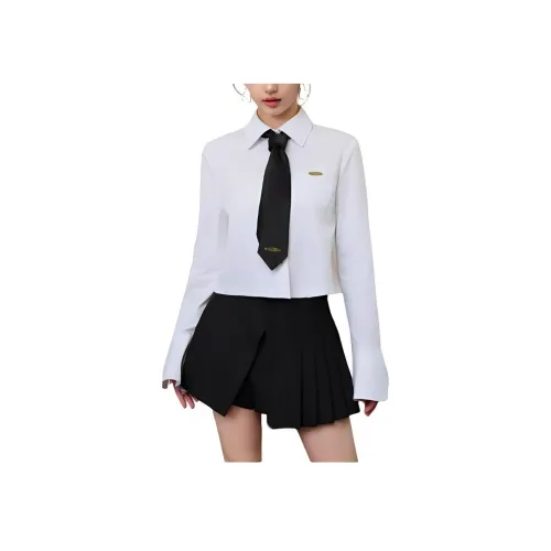 GUO JINGYI Белые Женские Рубашки