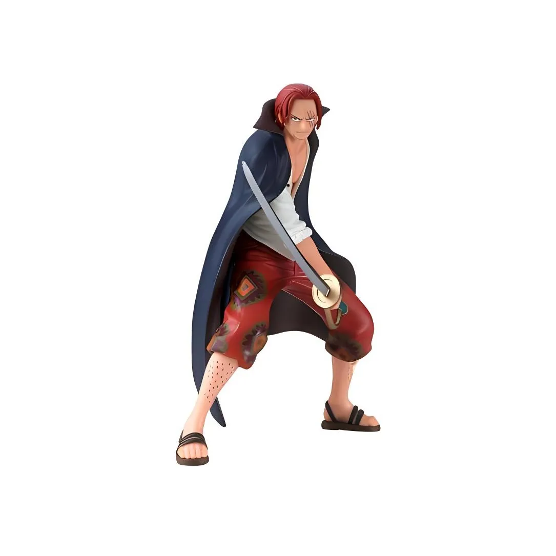 BANPRESTO Shanks Glasses Factory Dxf One Piece, Red Haired Singer 16cm Bonus Gifts