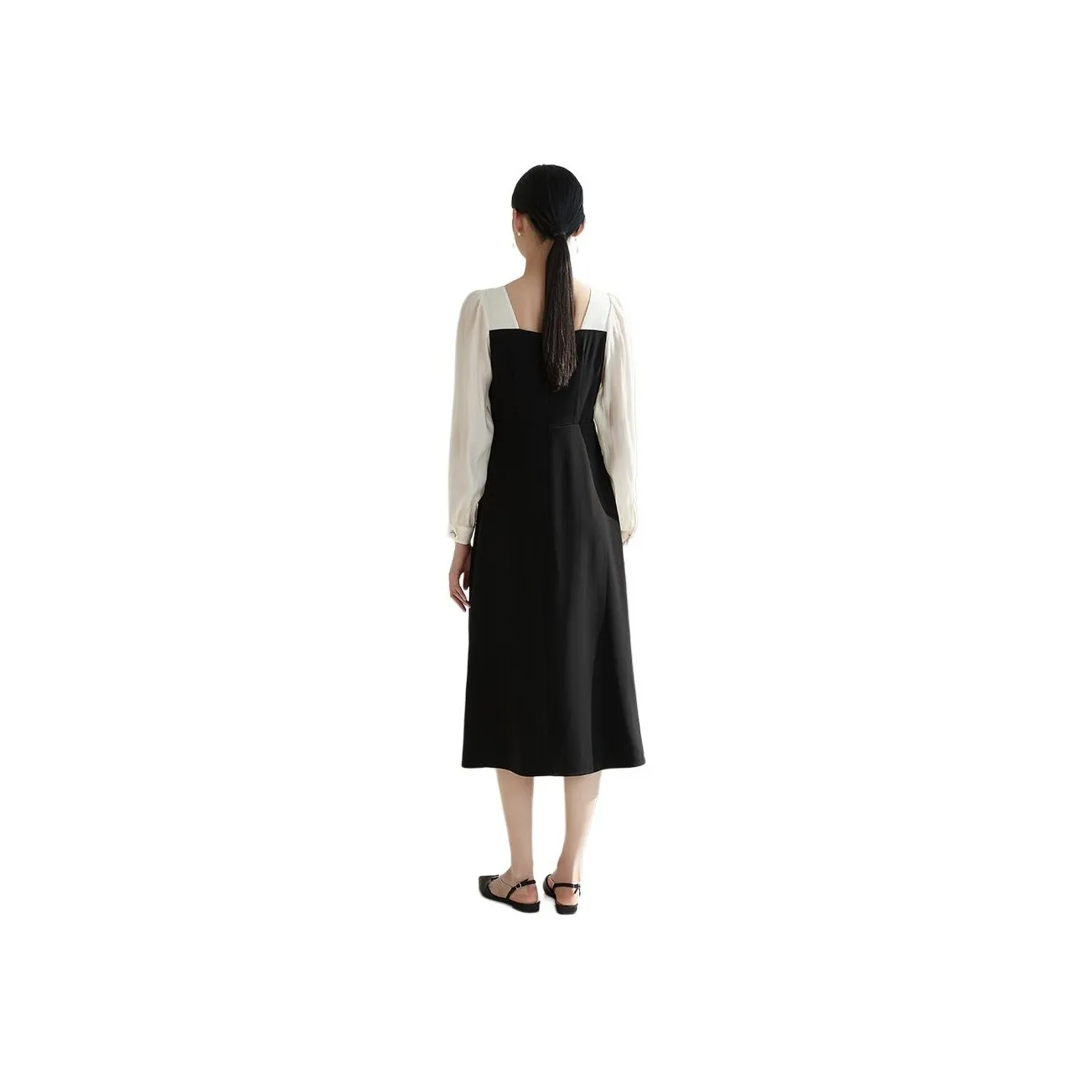 TKY SHOP Long Sleeved Dress Women's Black