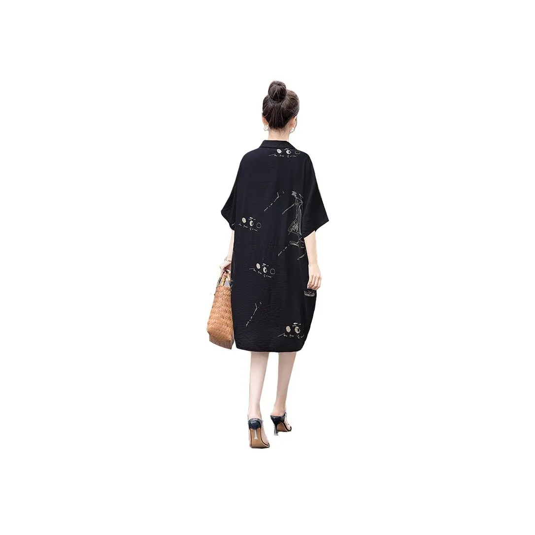 Cypress House Short Sleeved Dress Women's Black