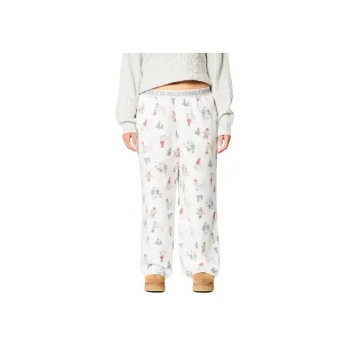 Hollister Белые с полным принтом Женские пижамные брюки