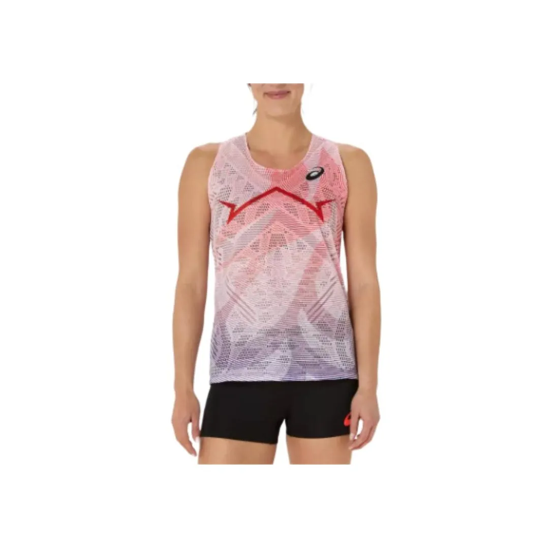 Asics Блестящий Красный Женские Майки