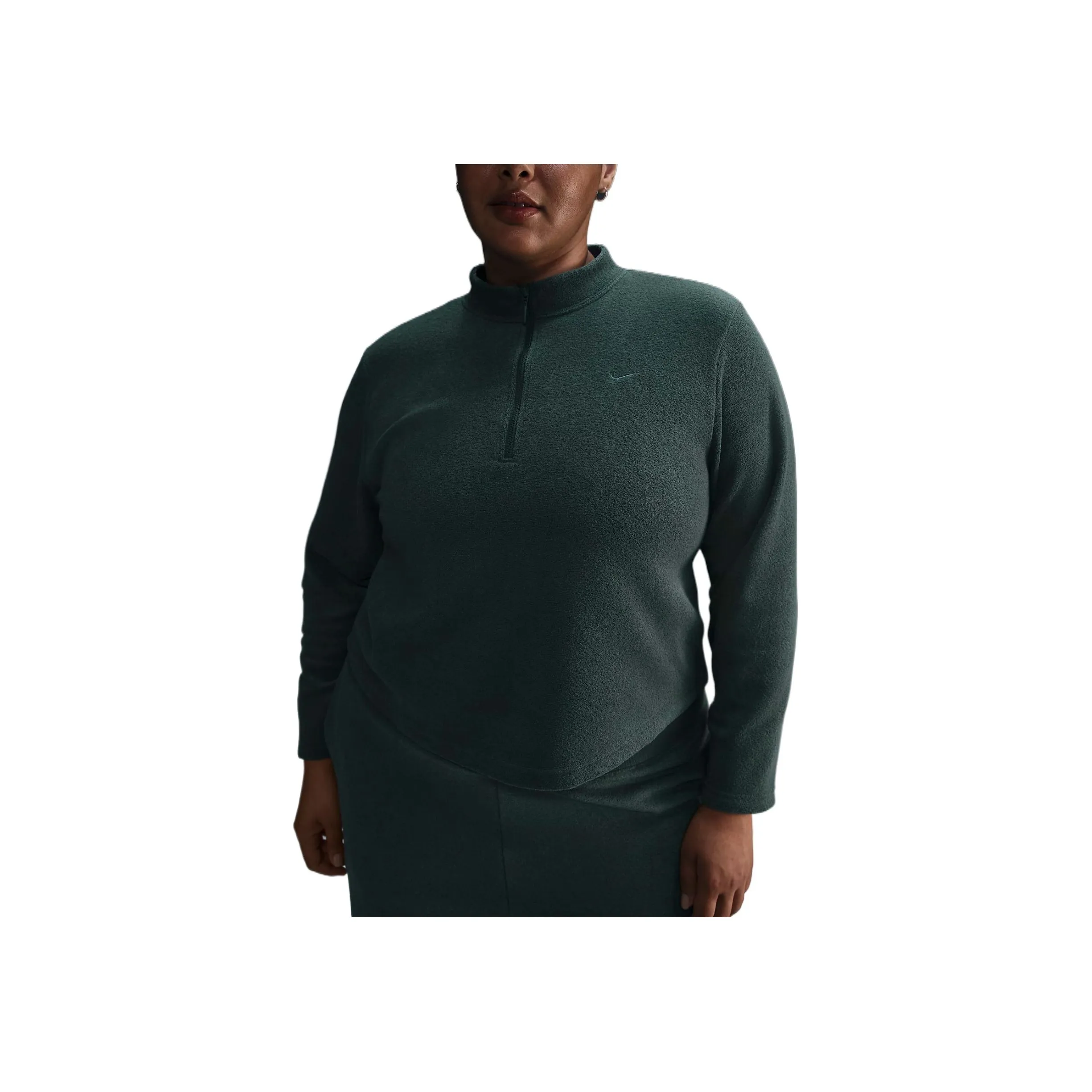 Nike Sportswear Phoenix Plush Women's Slim Long Sleeve Cozy Fleece 1/2 Zip Top Plus Size