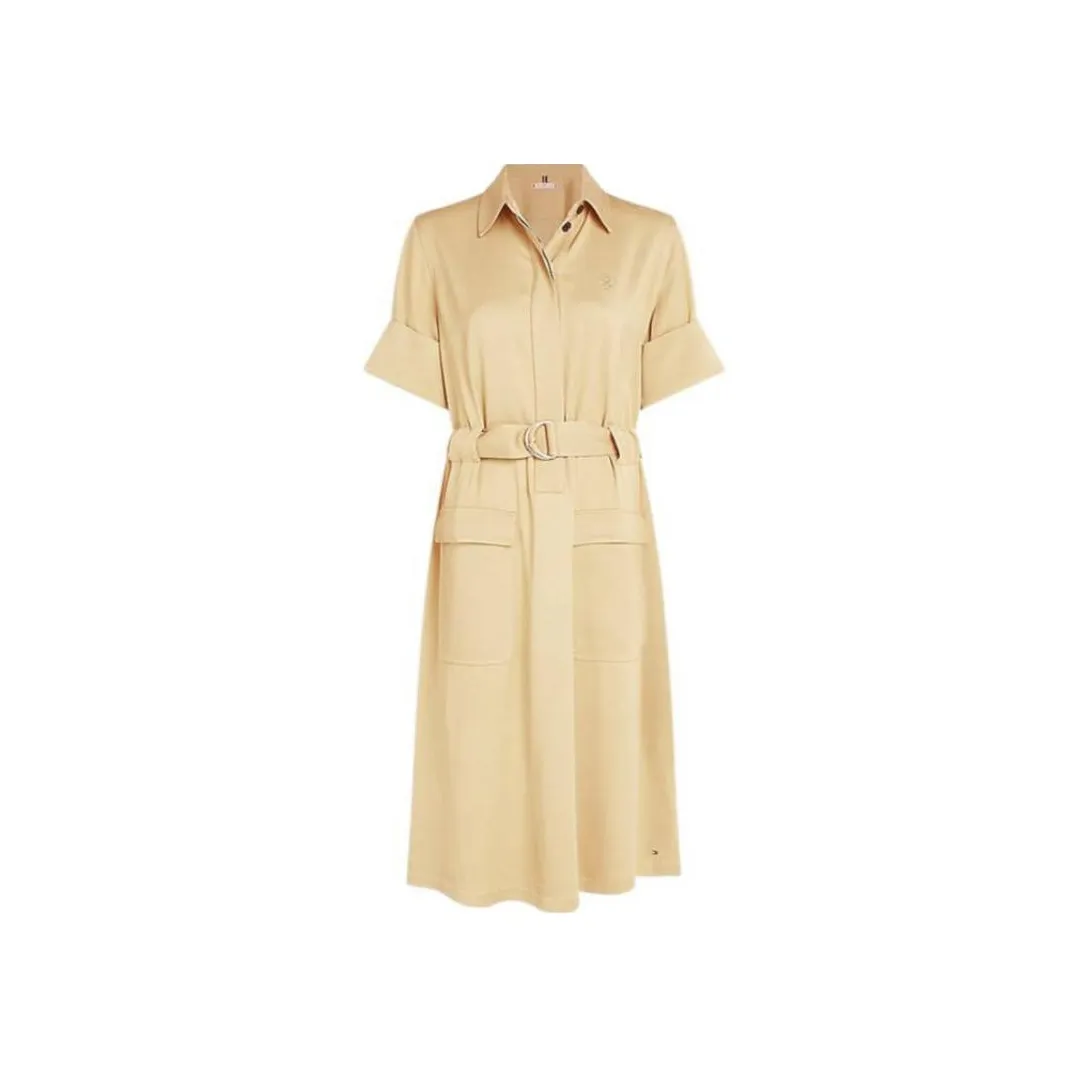 Tommy Hilfiger Короткий рукав Платье Женское Желтое