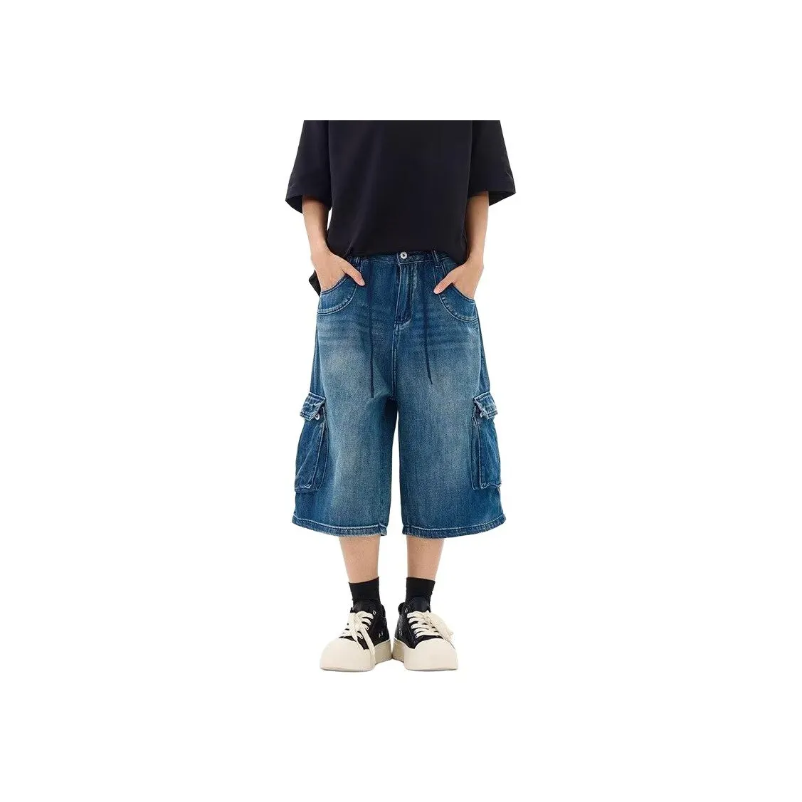 GEOGRE ALEX Blue Men's Denim Shorts GEOGRE ALEX Синий Мужские Джинсовые Шорты