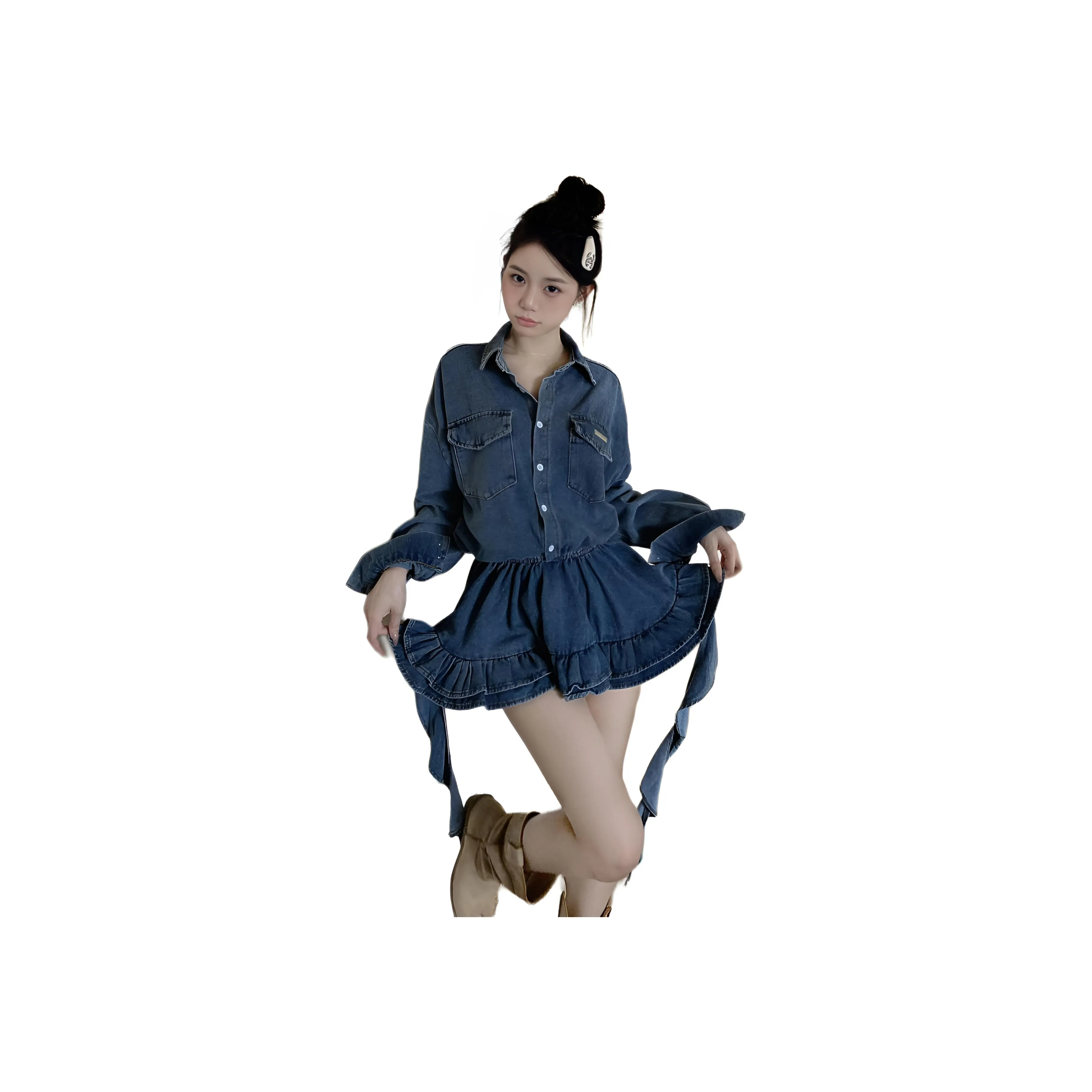 FINDSME GAGA Длинное платье с длинными рукавами женское