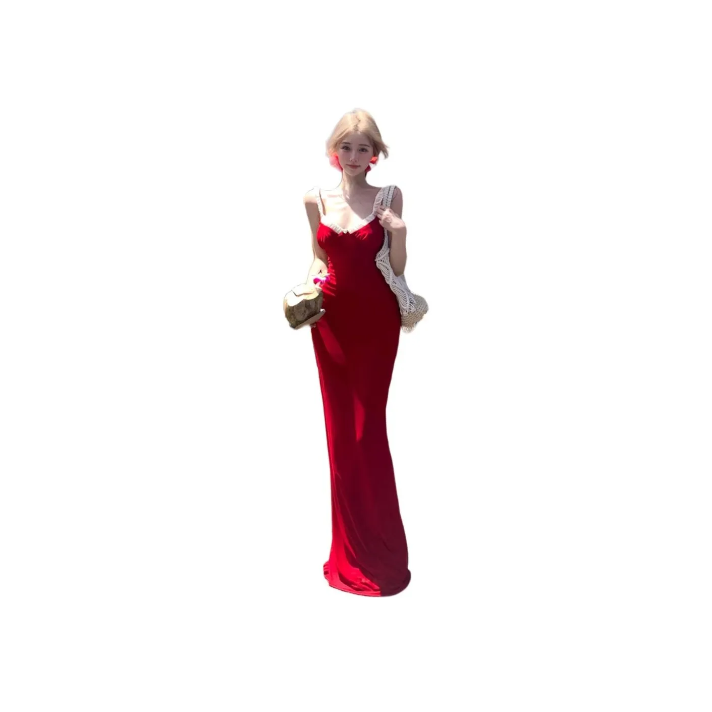 IDLE SOUL Slip Dress Women's Red