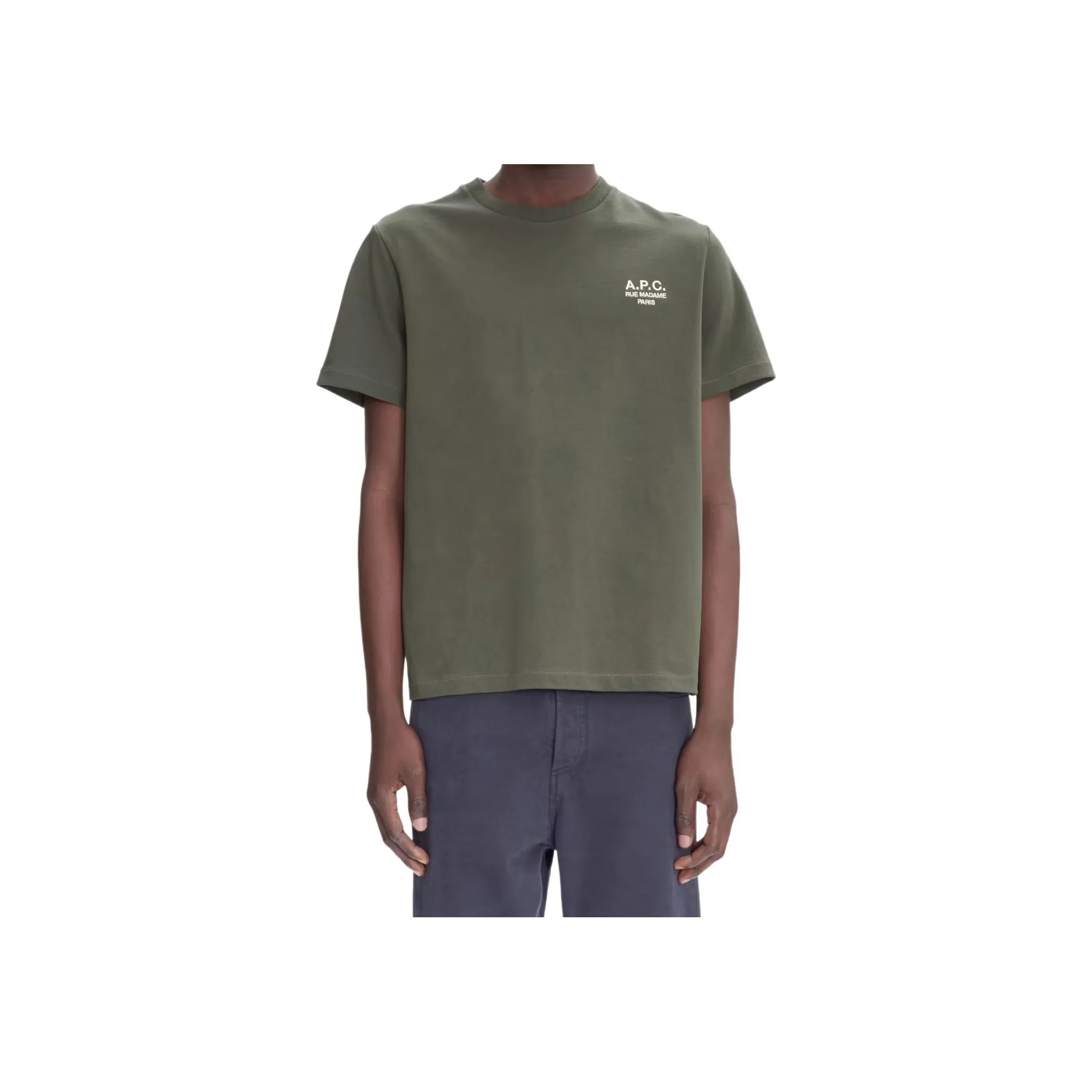 A.P.C . Logo Embroidered Crewneck T Shirt