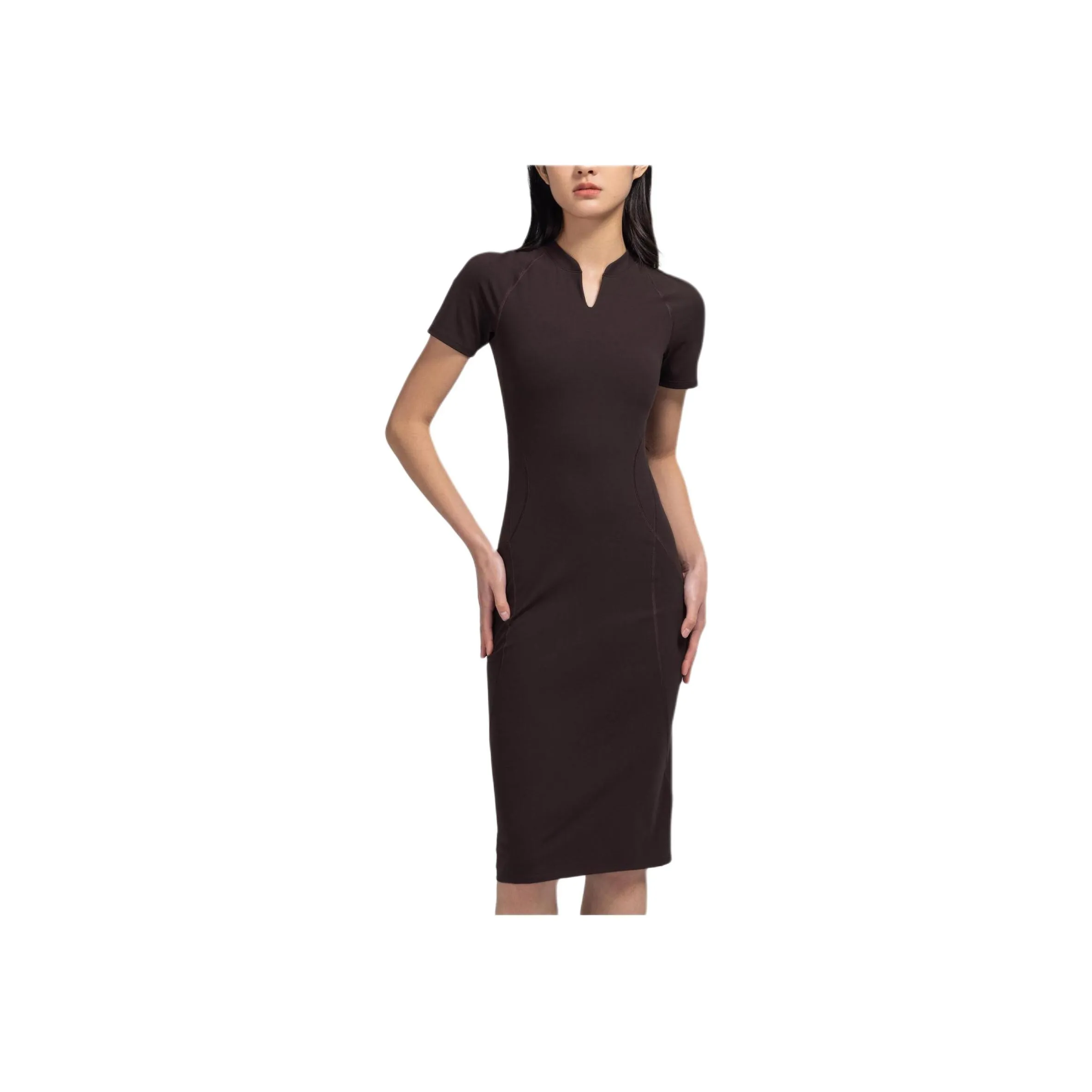 lululemon Короткий рукав Платье Женское Drop кофе