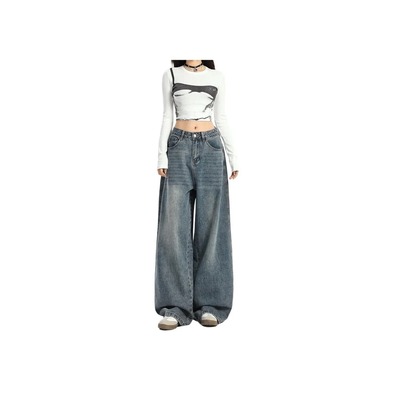 Concubine Zhu Jeans Women's Vintage Blue