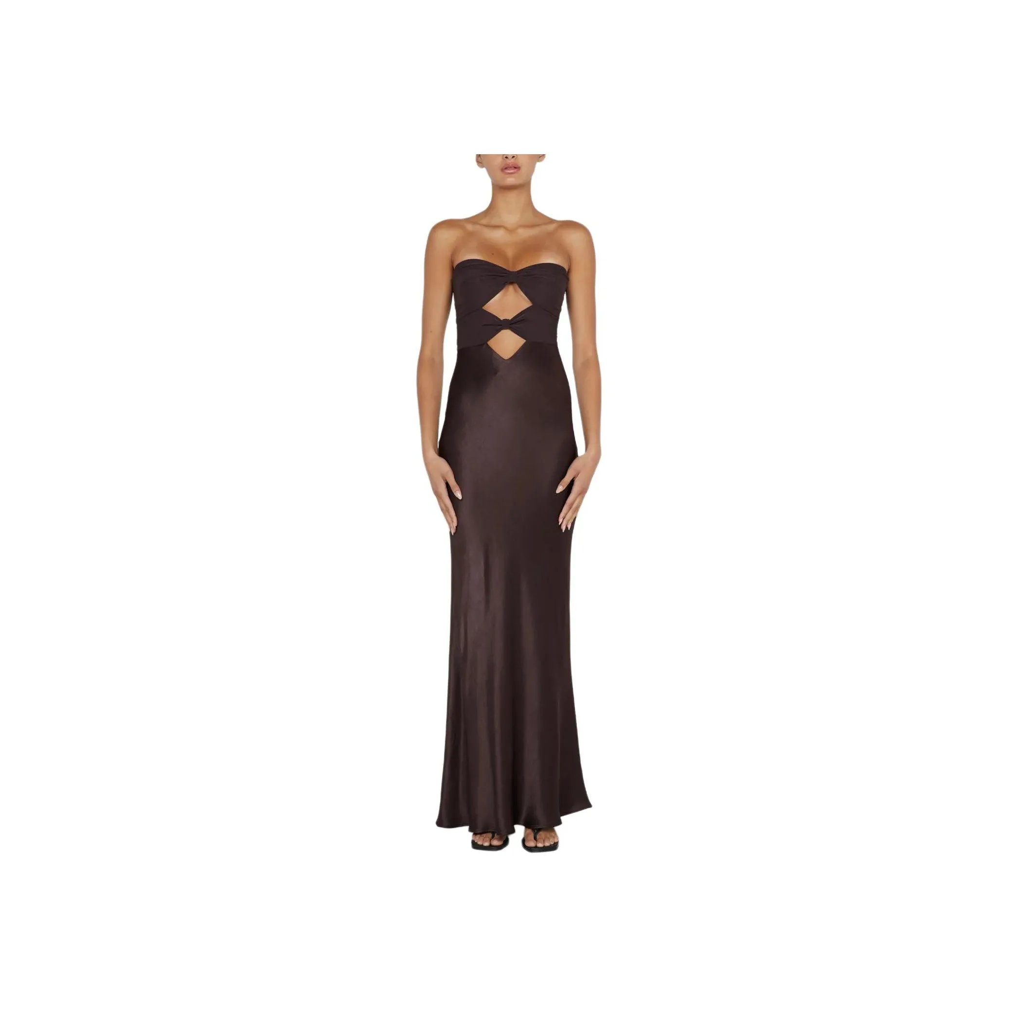 BEC+BRIDGE HALLE STRAPLESS DRESS Sleeveless Dress Women's CHOCOLATE/Chocolate