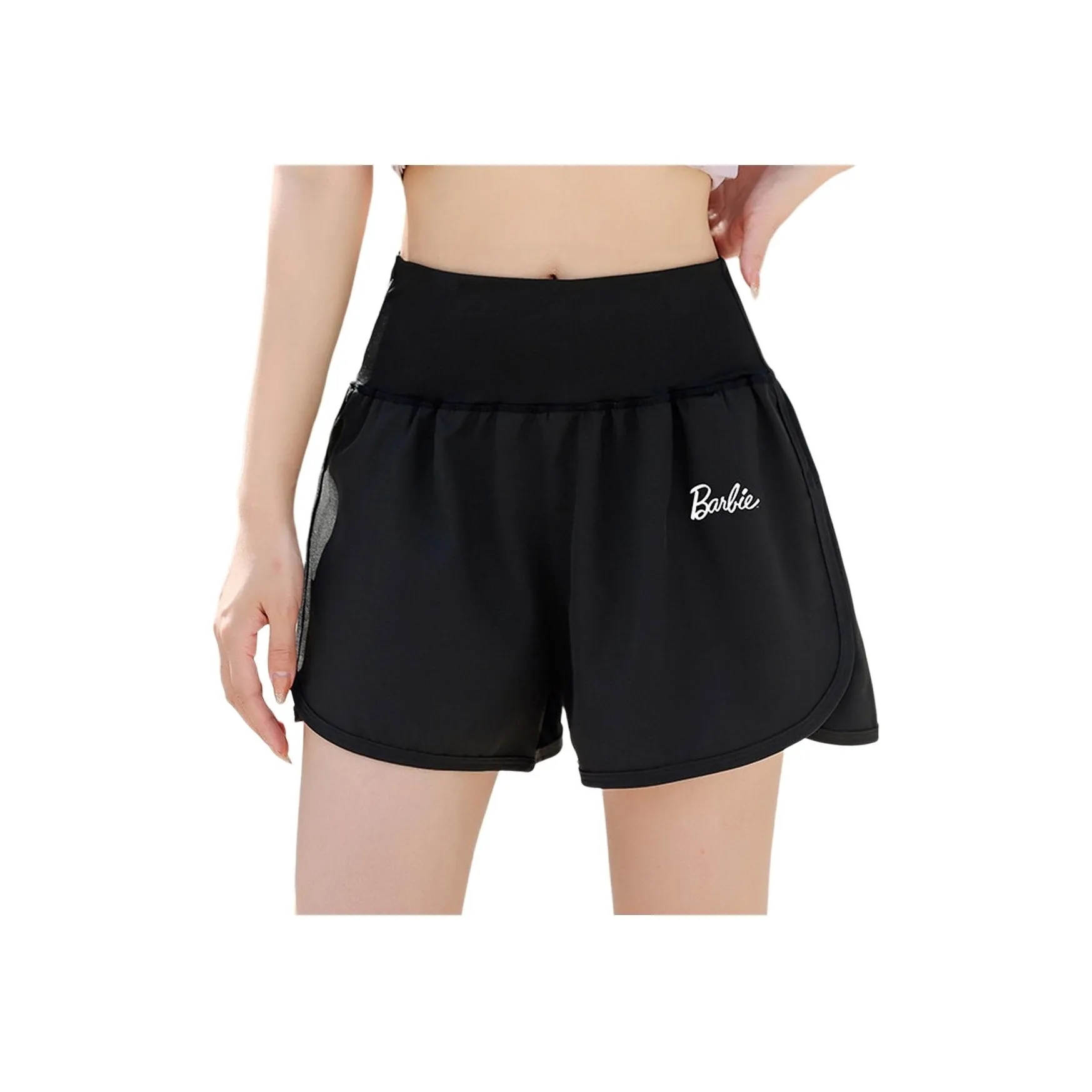 Barbie Sports Shorts Women's Soft Black Dance Pants[with Back Pocket, Ultra Comfortable]