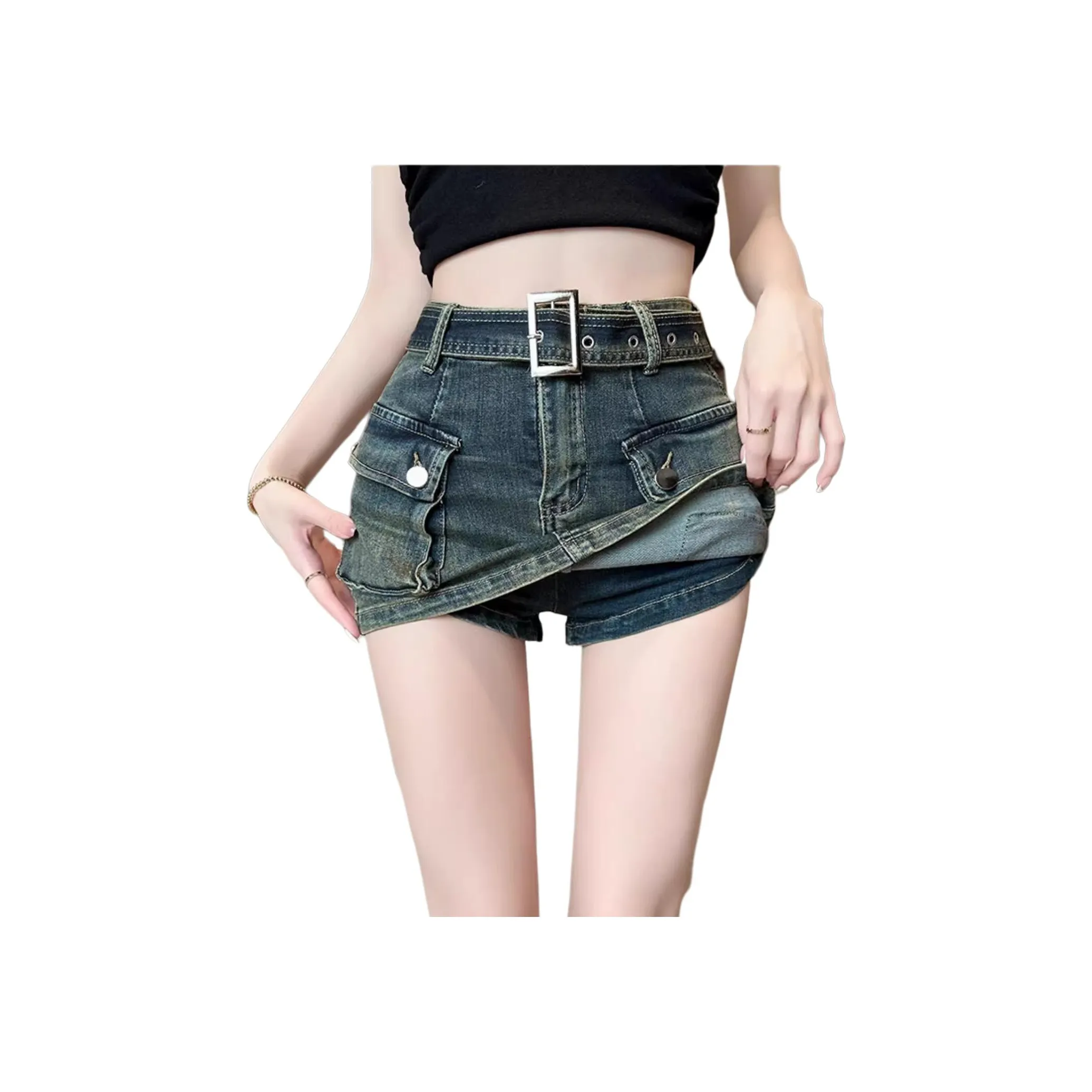 YEARNED Джинсовые короткие юбки Женские