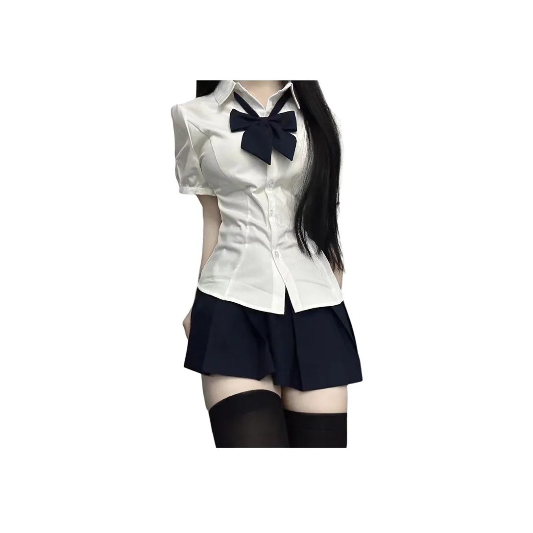 LAKESI Кружево Вверх Короткая Рубашка с Рукавами Галстуки-бабочки Не включены Женские Рубашки